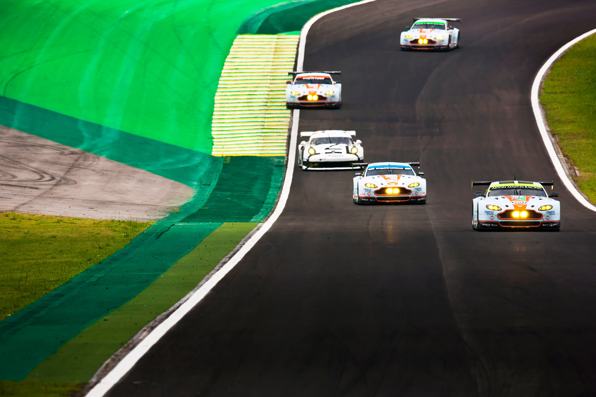 Stefan Mucke, Aston Martin Vantage leads the GTE field