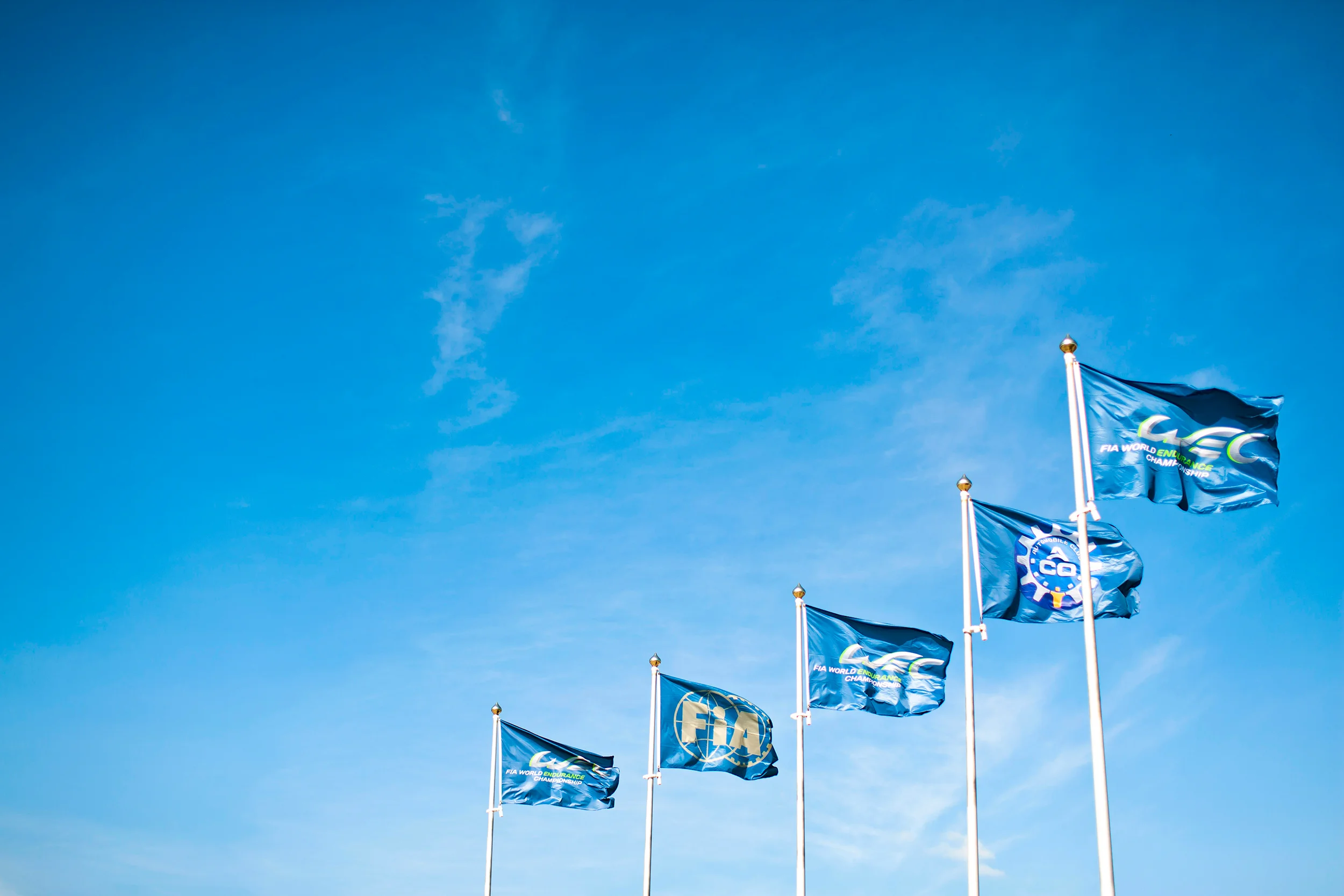 Flags under the azure sky