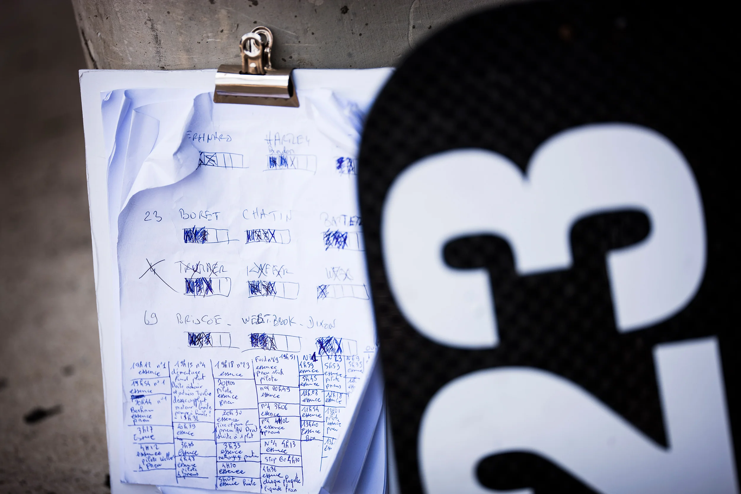 Pit lane marshall's clip board