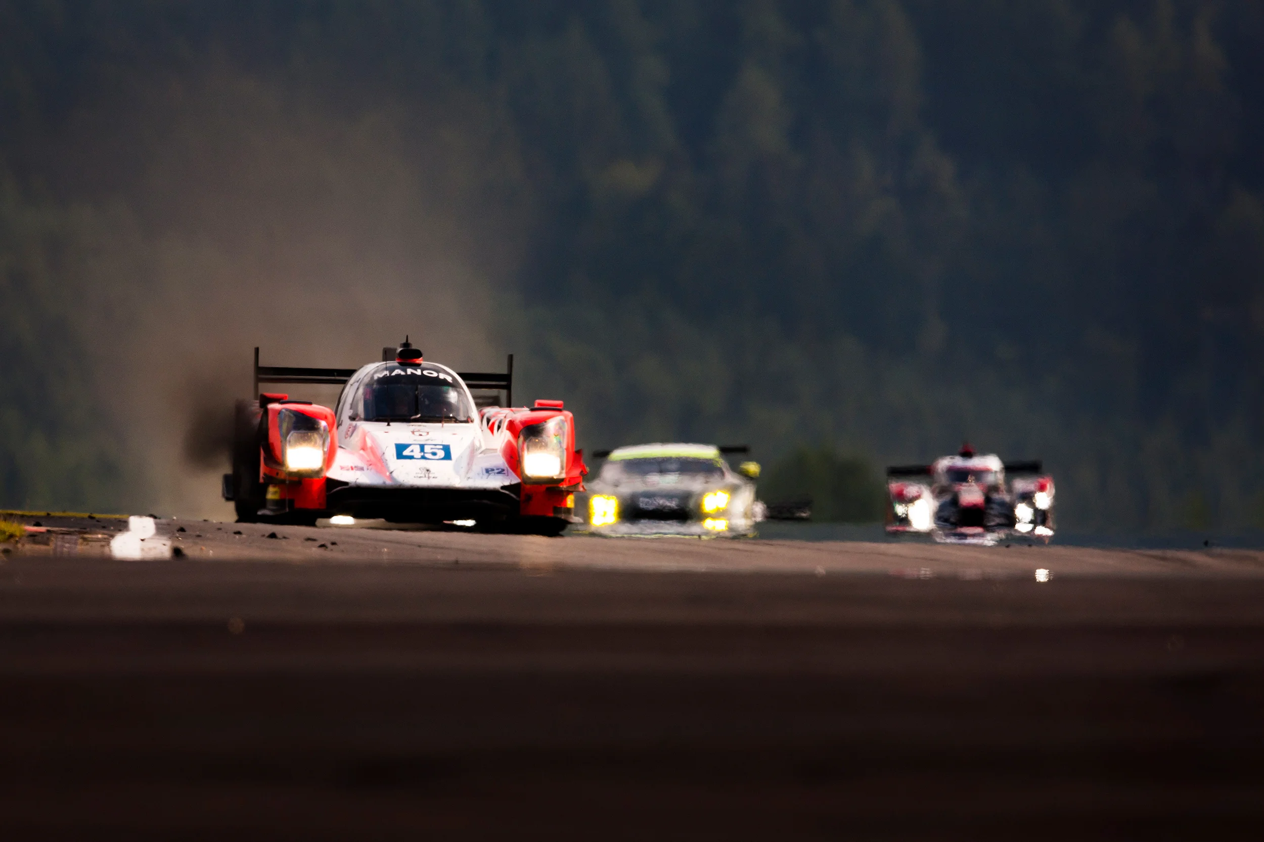 Brake dust from Richard Bradley's Manor Oreca 05