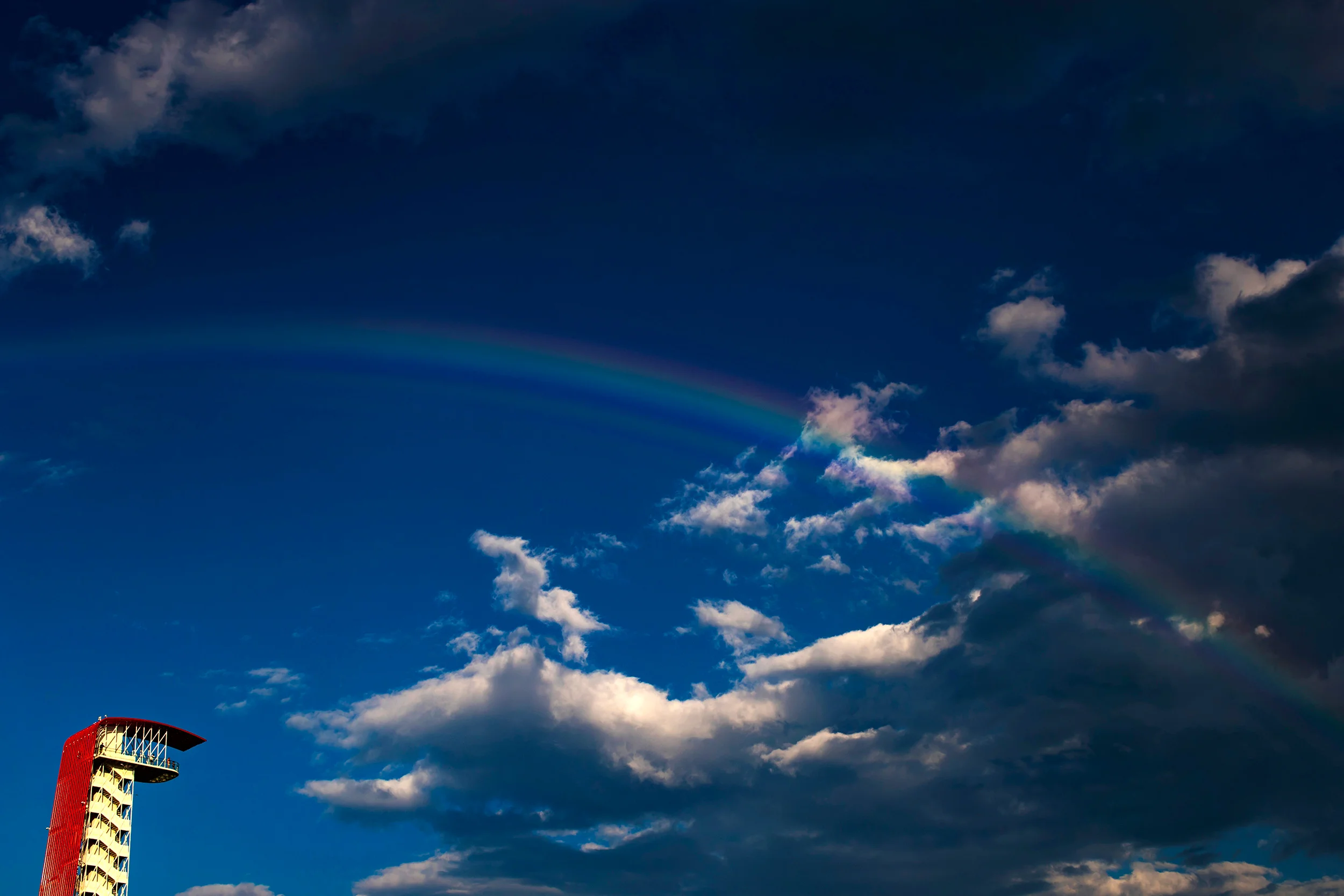 Rainbow over the COTA tower