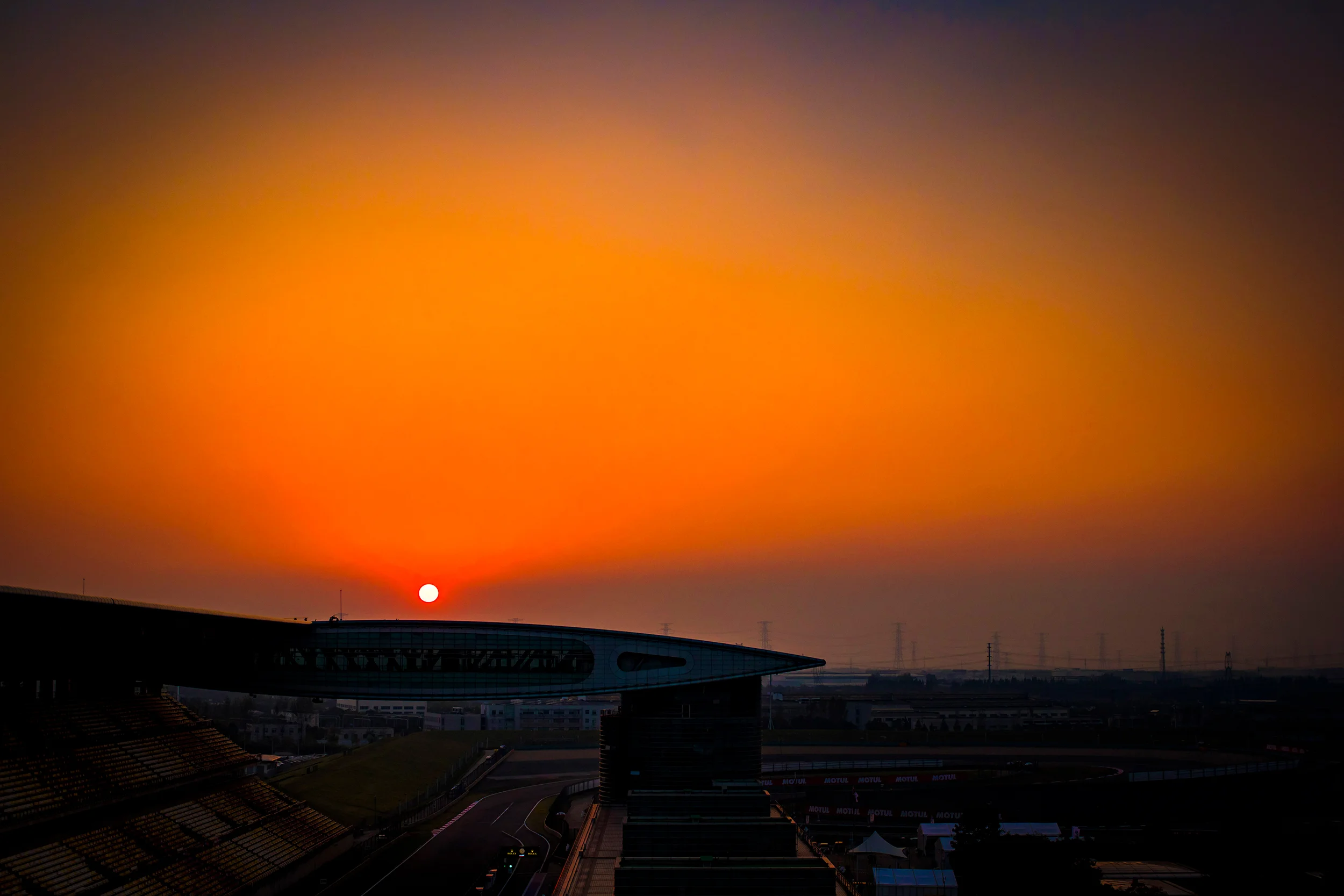 Sunset over the Shanghai International circuit