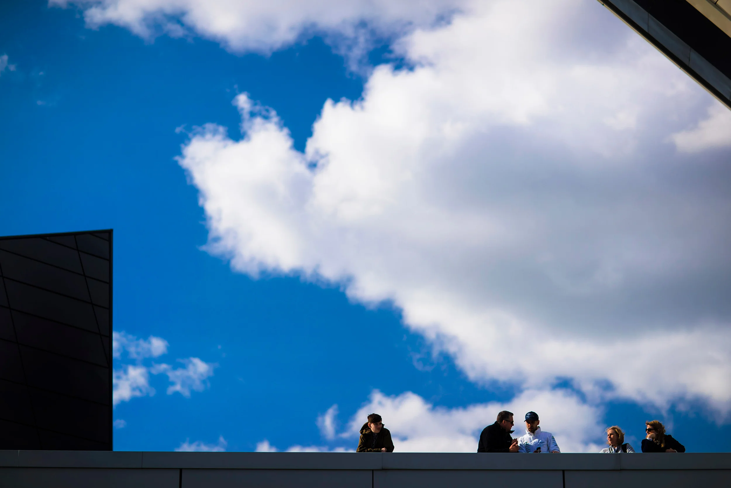 Crowd watch from the Silverstone wing