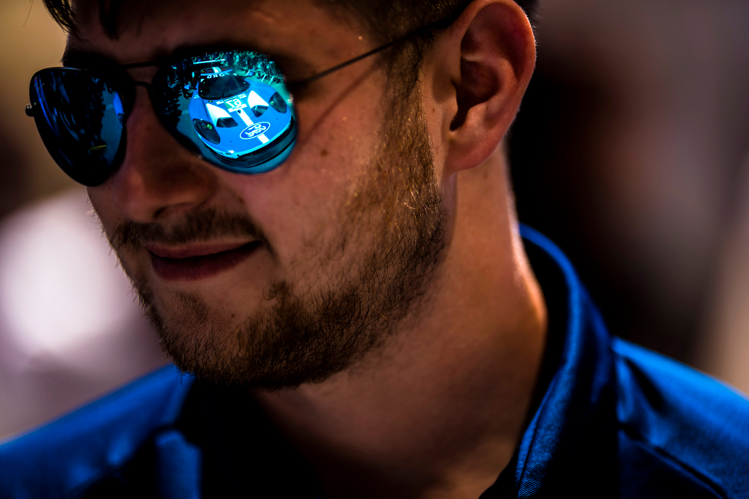 A reflection of the #67 Ford GT