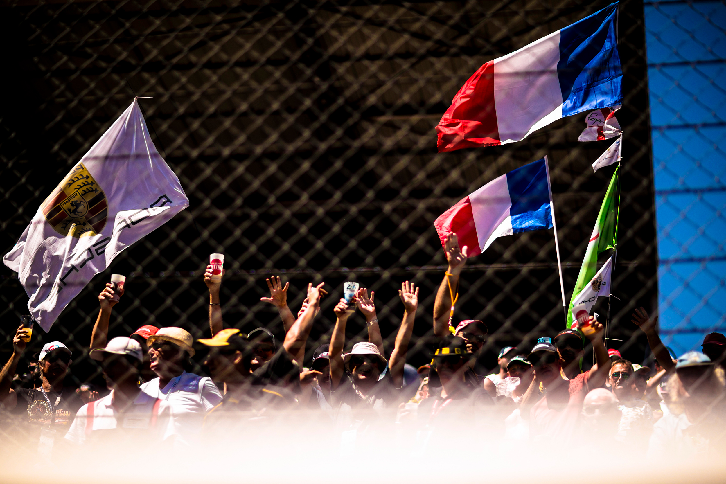 Fans in the grandstand