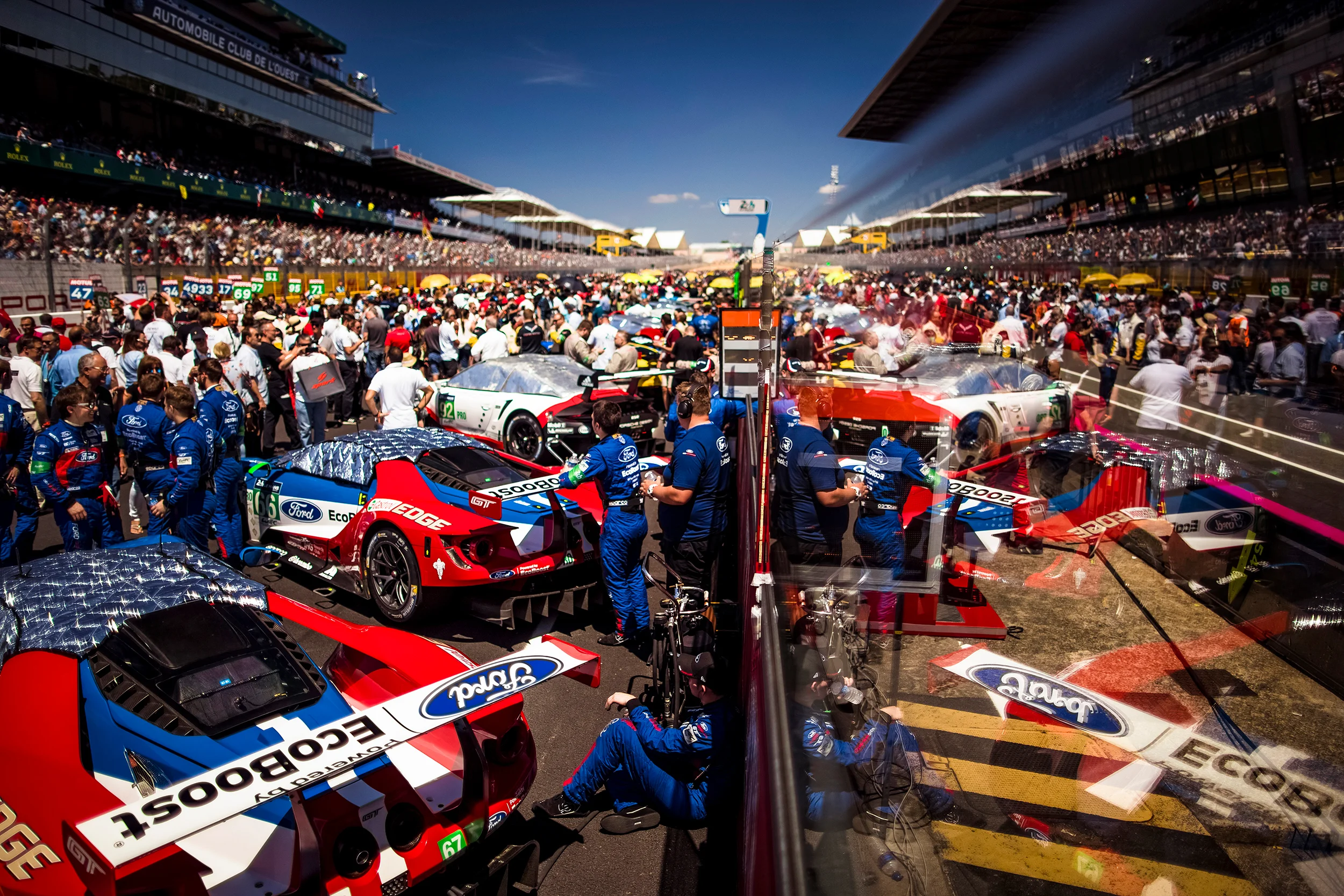 #67 and #66 Ford GT's on the grid