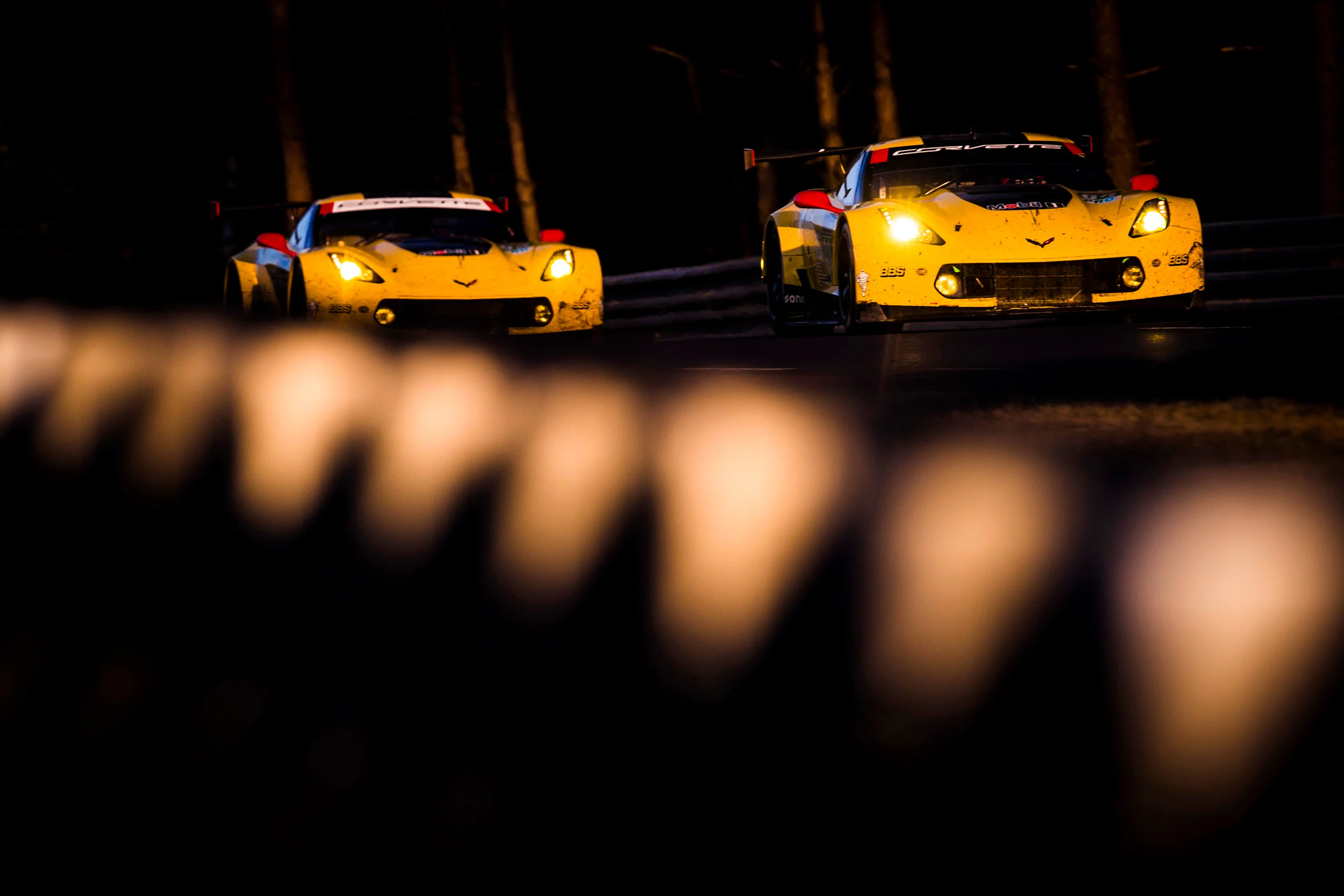 Marcel Fassler, Chevrolet Corvette C7.R leads Jan Magnussen, Chevrolet Corvette C7.R