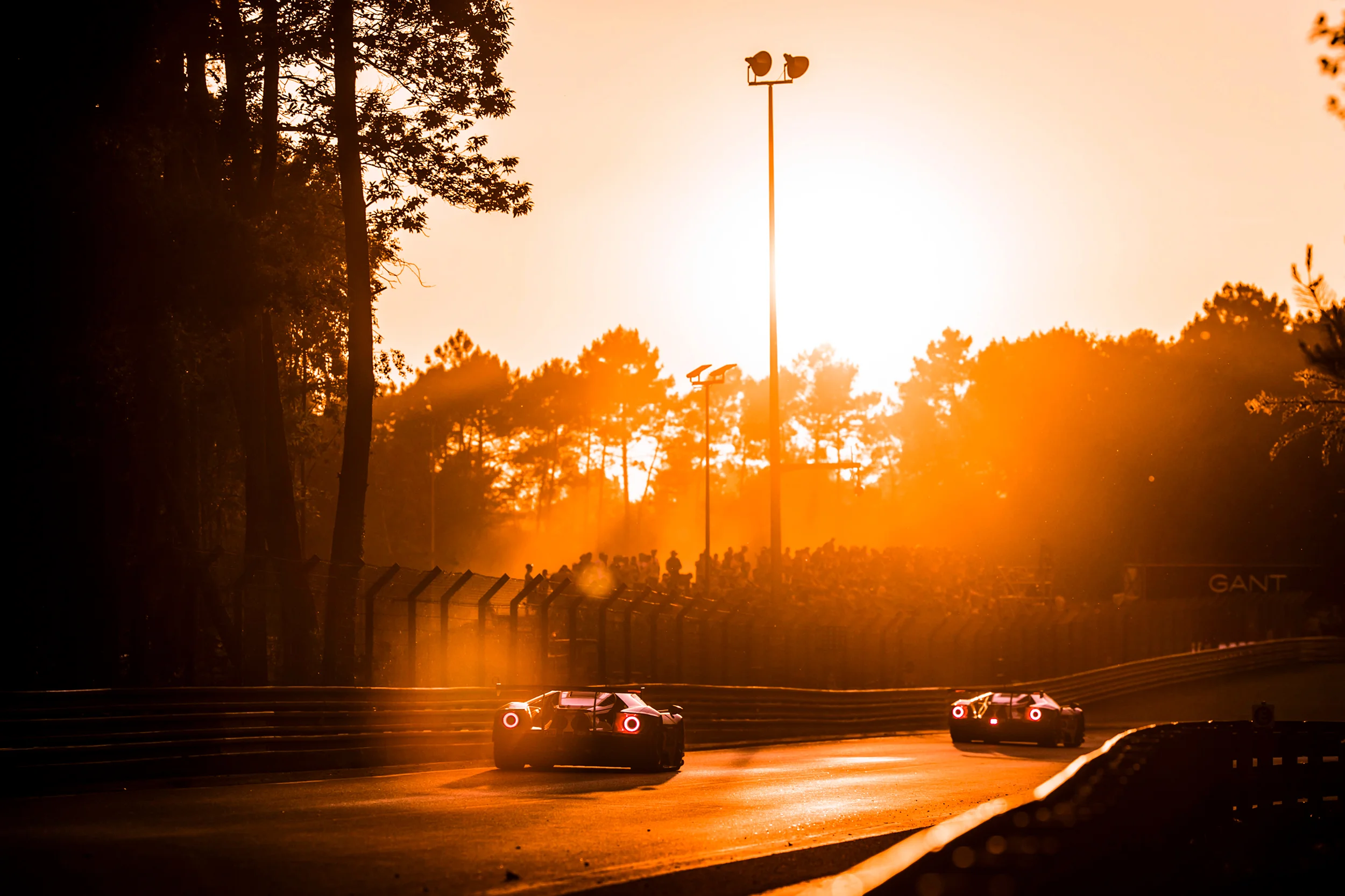 Ryan Briscoe, Ford GT leads Joey Hand, Ford GT