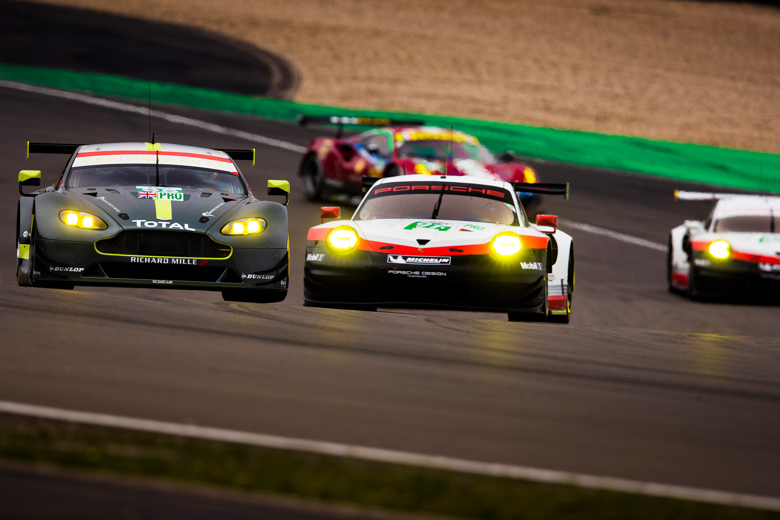 Marco Sorensen, Aston Martin Vantage leads the GT field