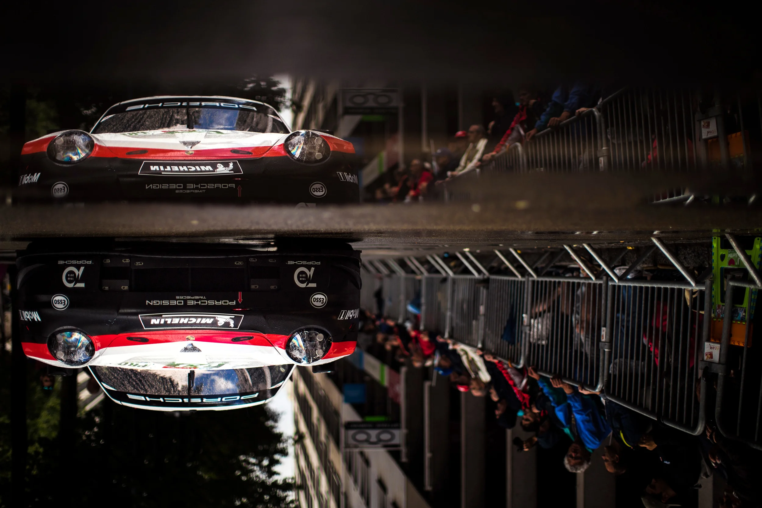 The #93 Porsche 911 RSR pre scrutineering