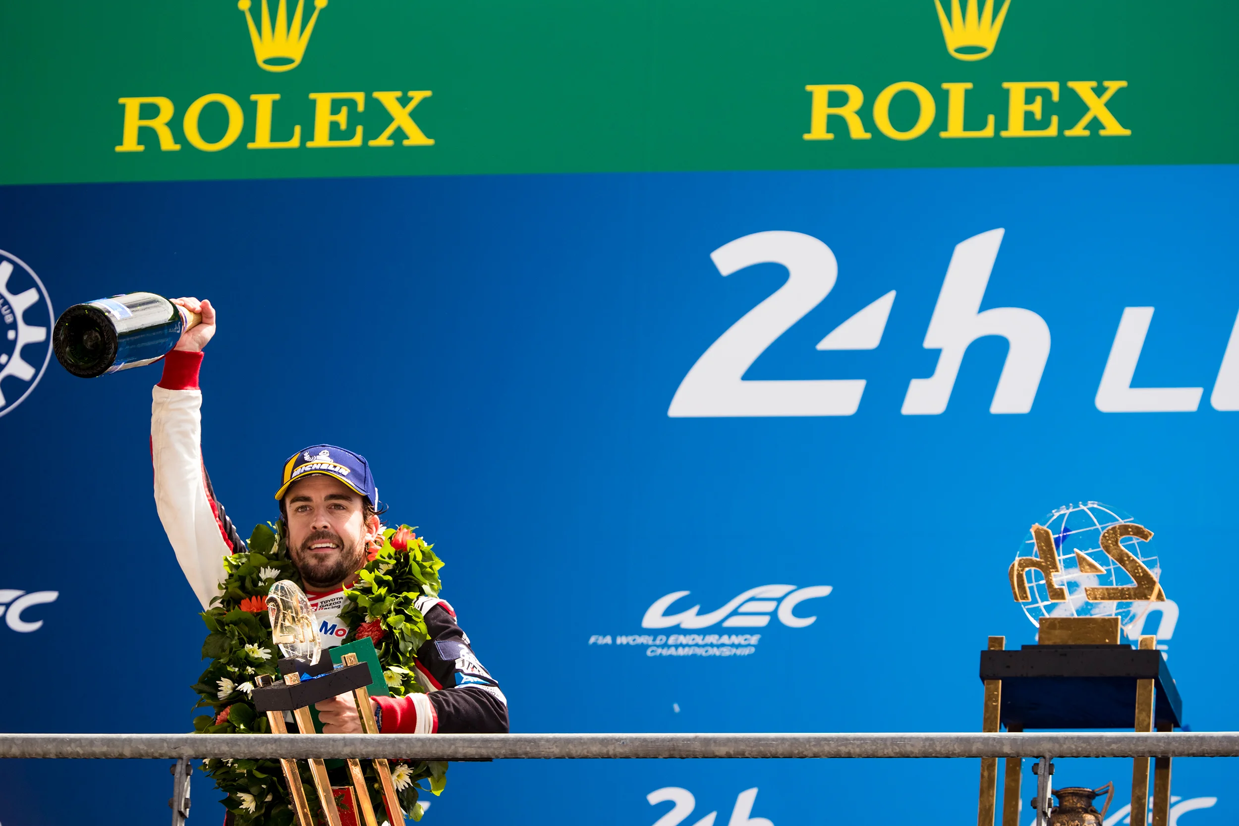 Fernando Alonso on the podium