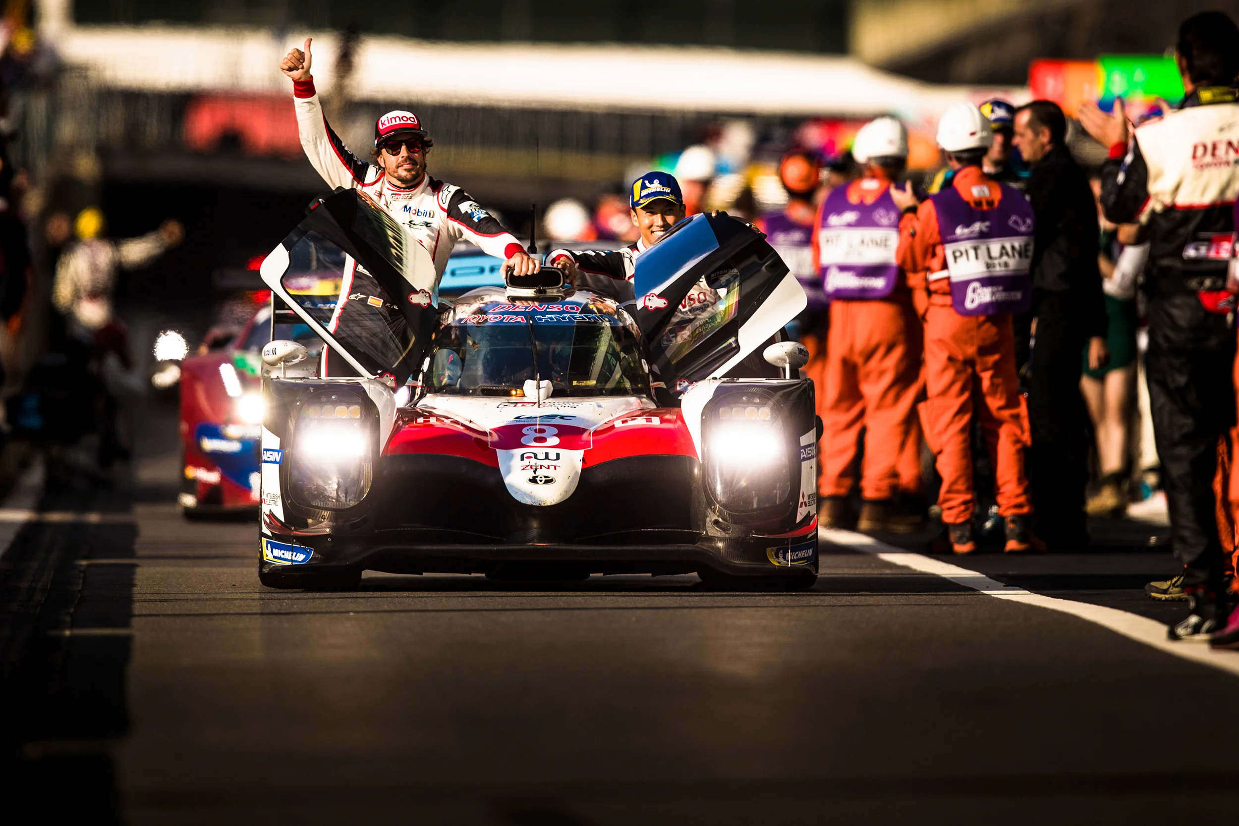 Fernando Alonso, Sebastien Buemi and Kazuki Nakajima