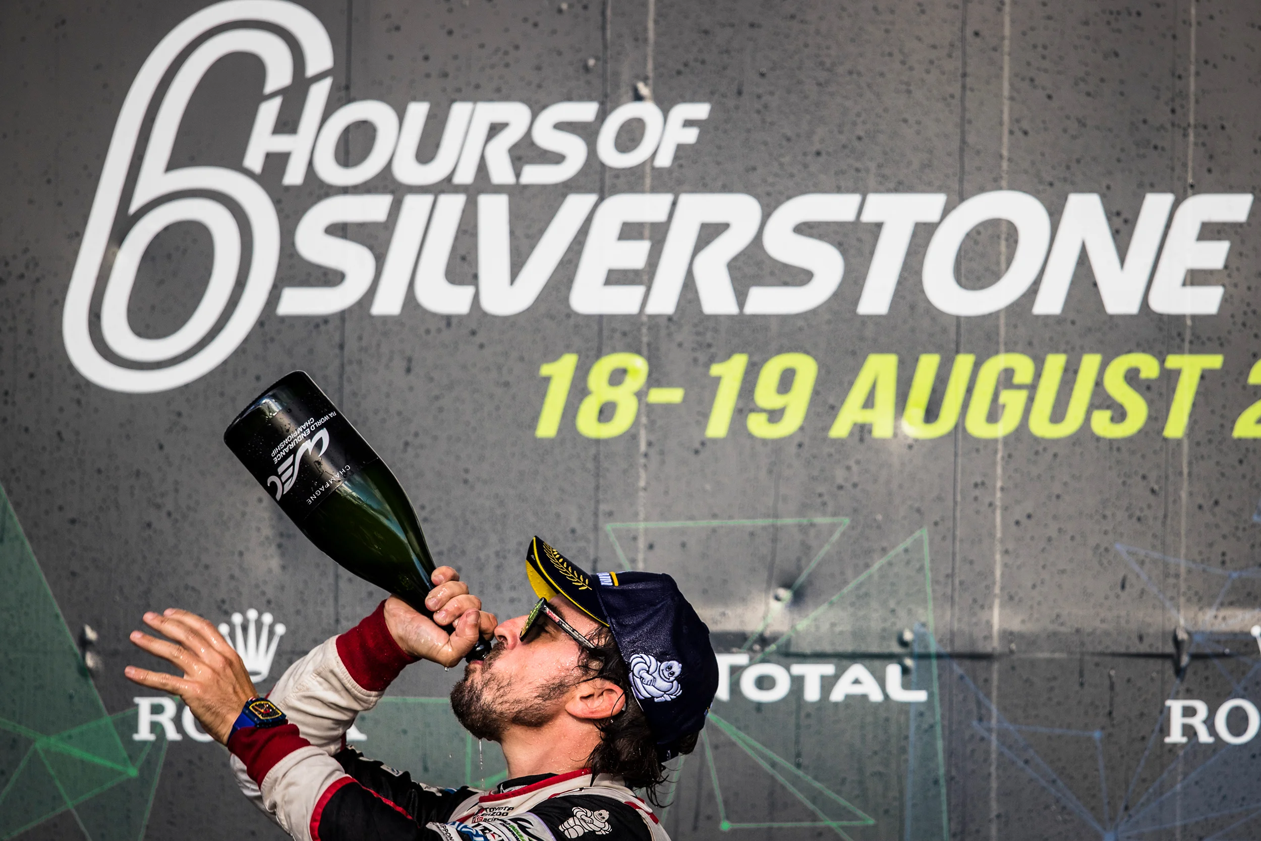 Fernando Alonso on the podium