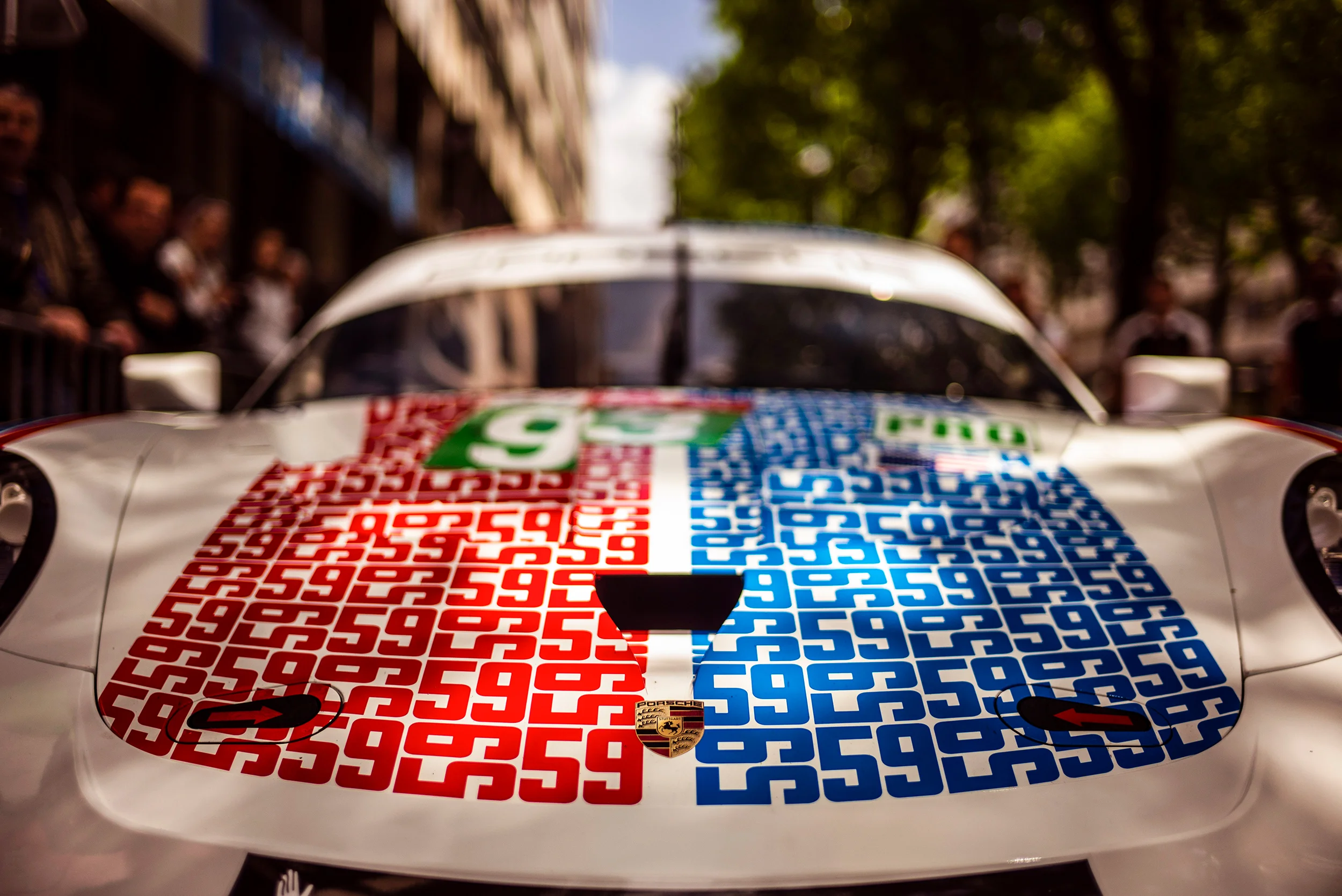The #93 Porsche at scrutineering