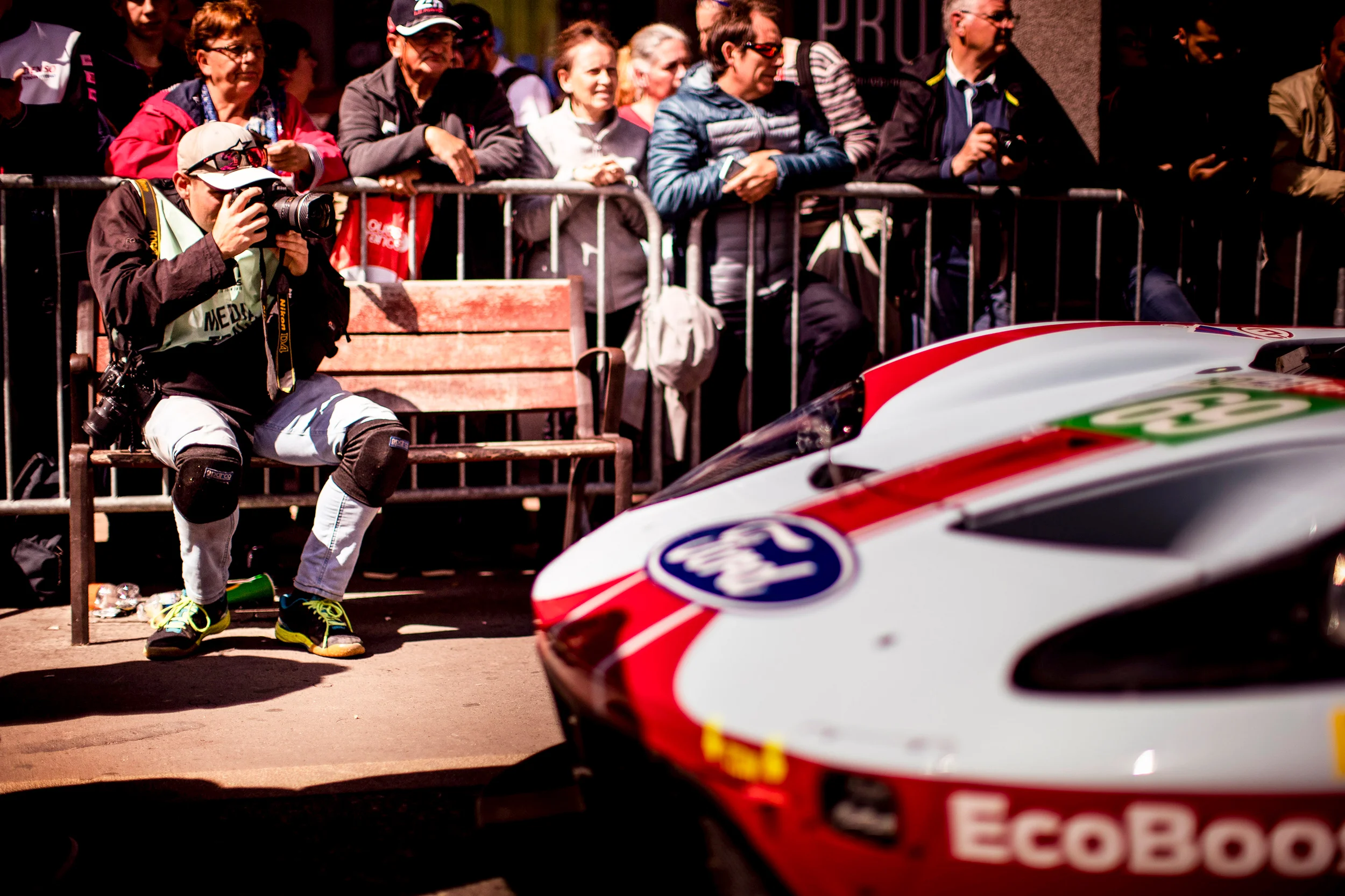 A photographer at scrutineering