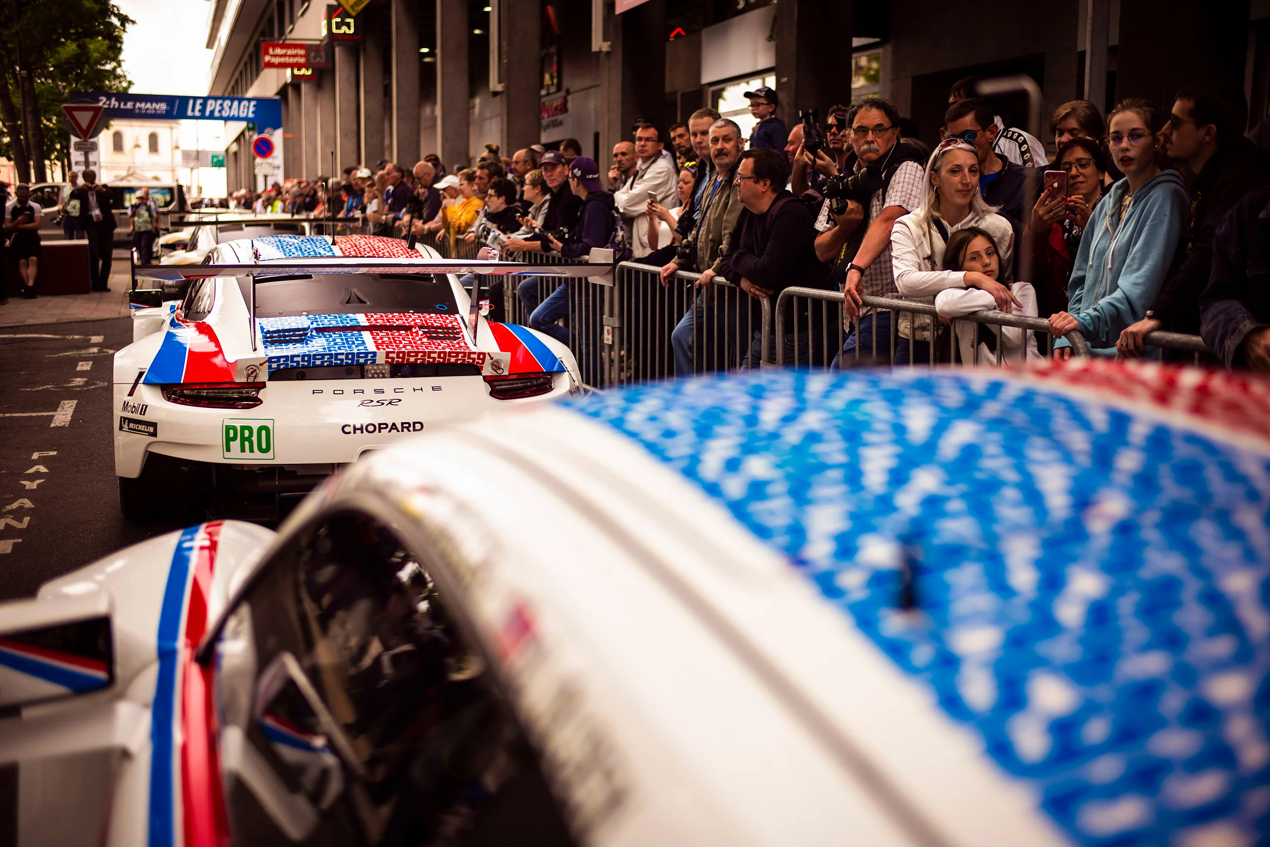 Scrutineering in Le Mans town