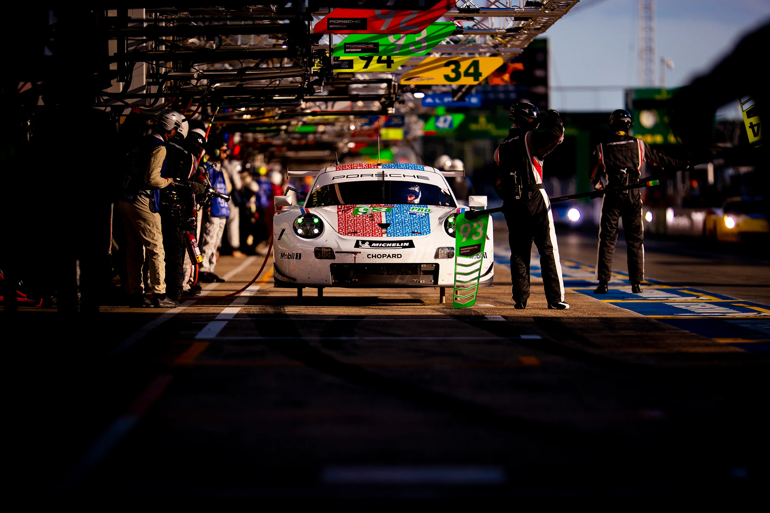 #93 Porsche 911 RSR in the pits