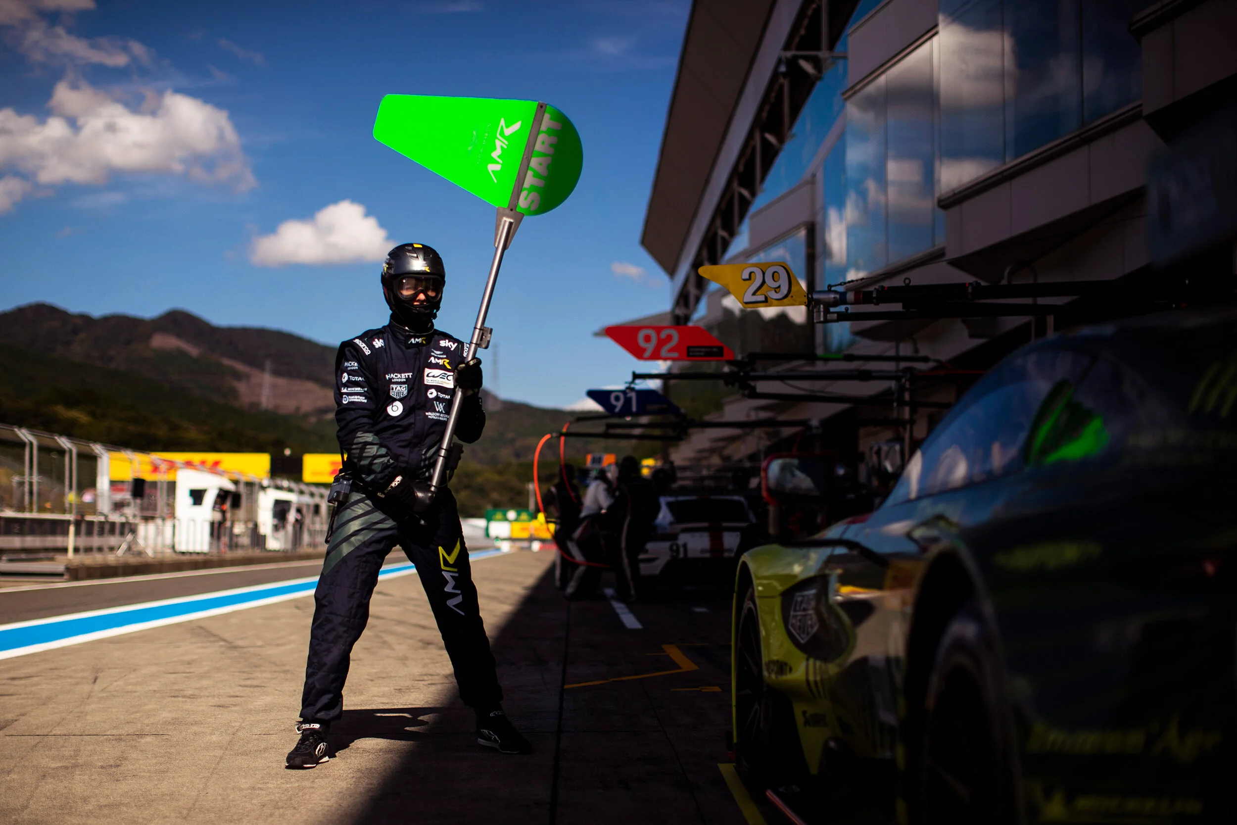 #97 Aston Martin Vantage pit stop