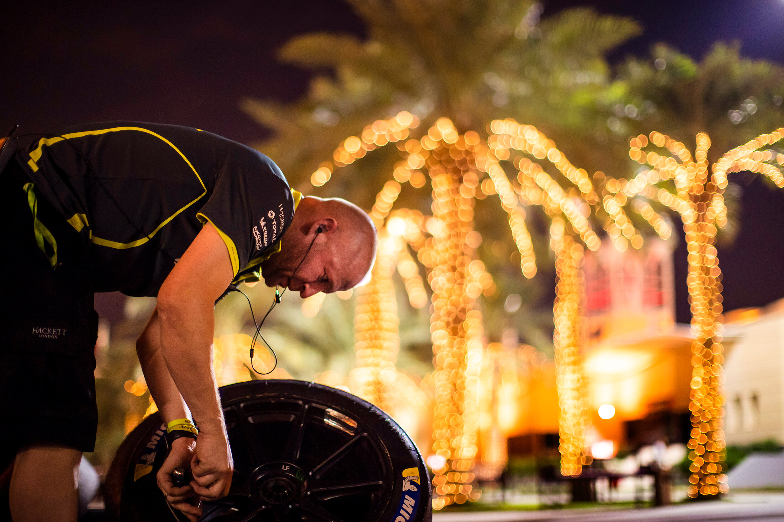 Aston Martin tyre technician 