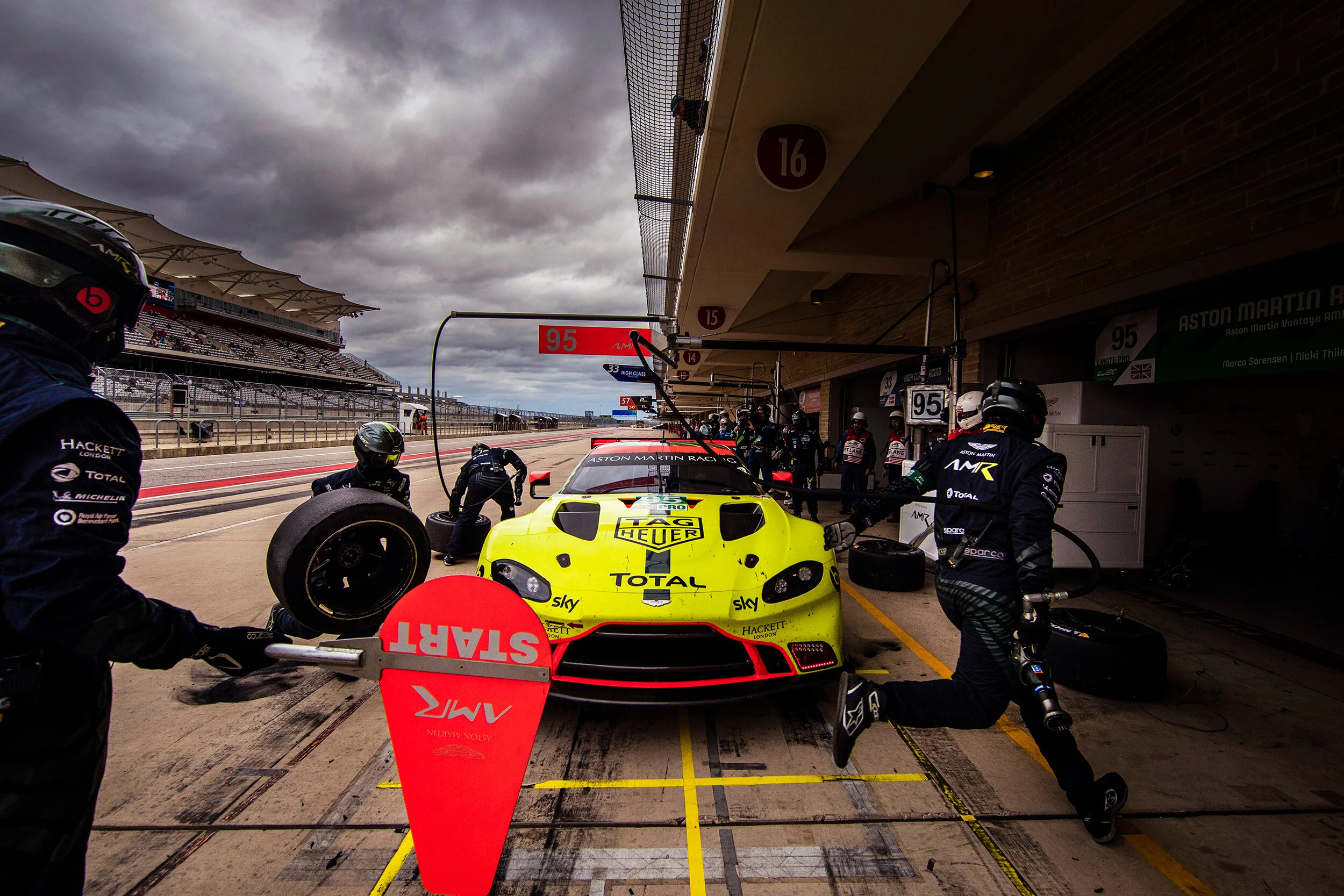 #95 Aston Martin Vantage pit stop 