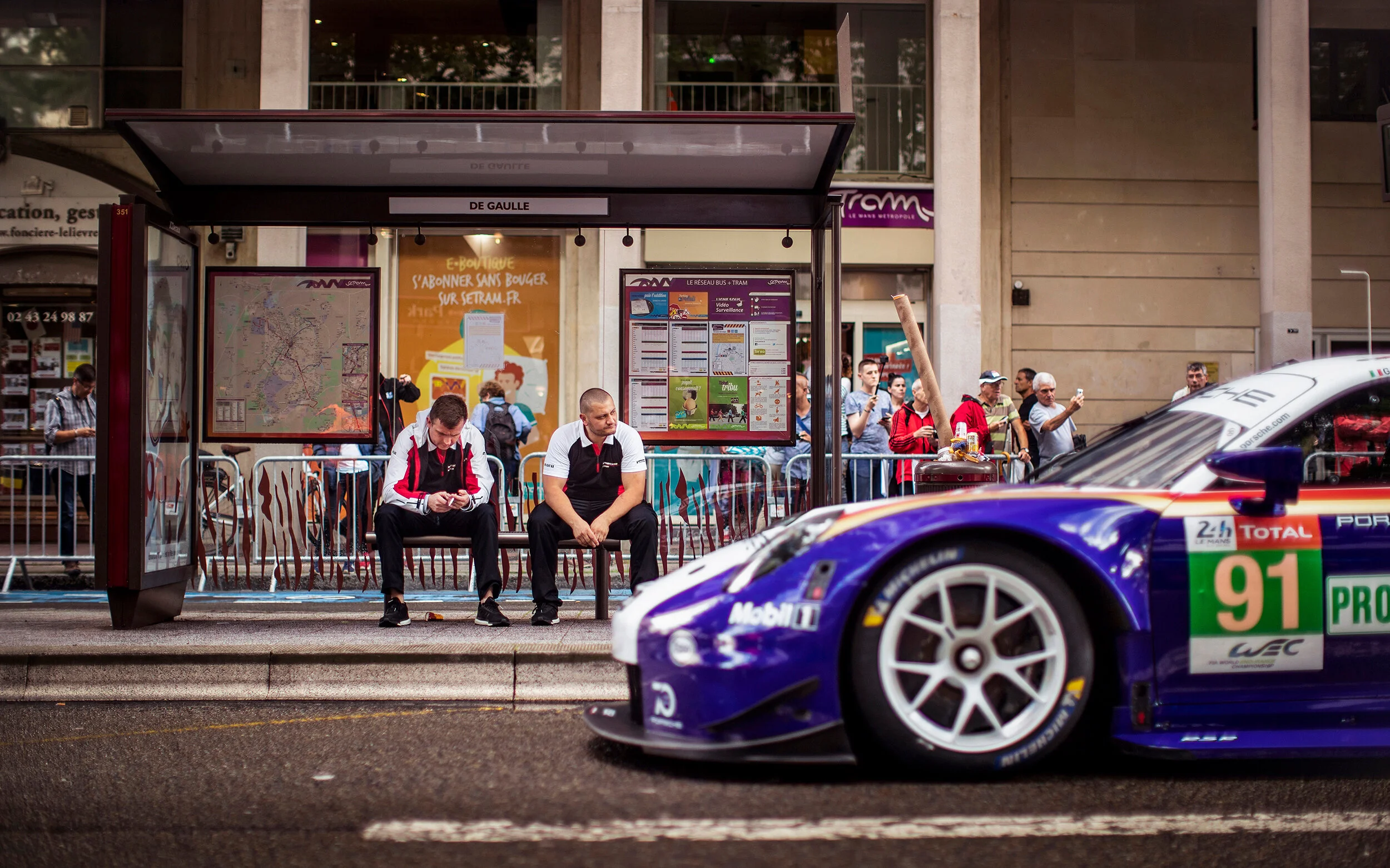 The #91 Porsche 911 RSR post scrutineering 