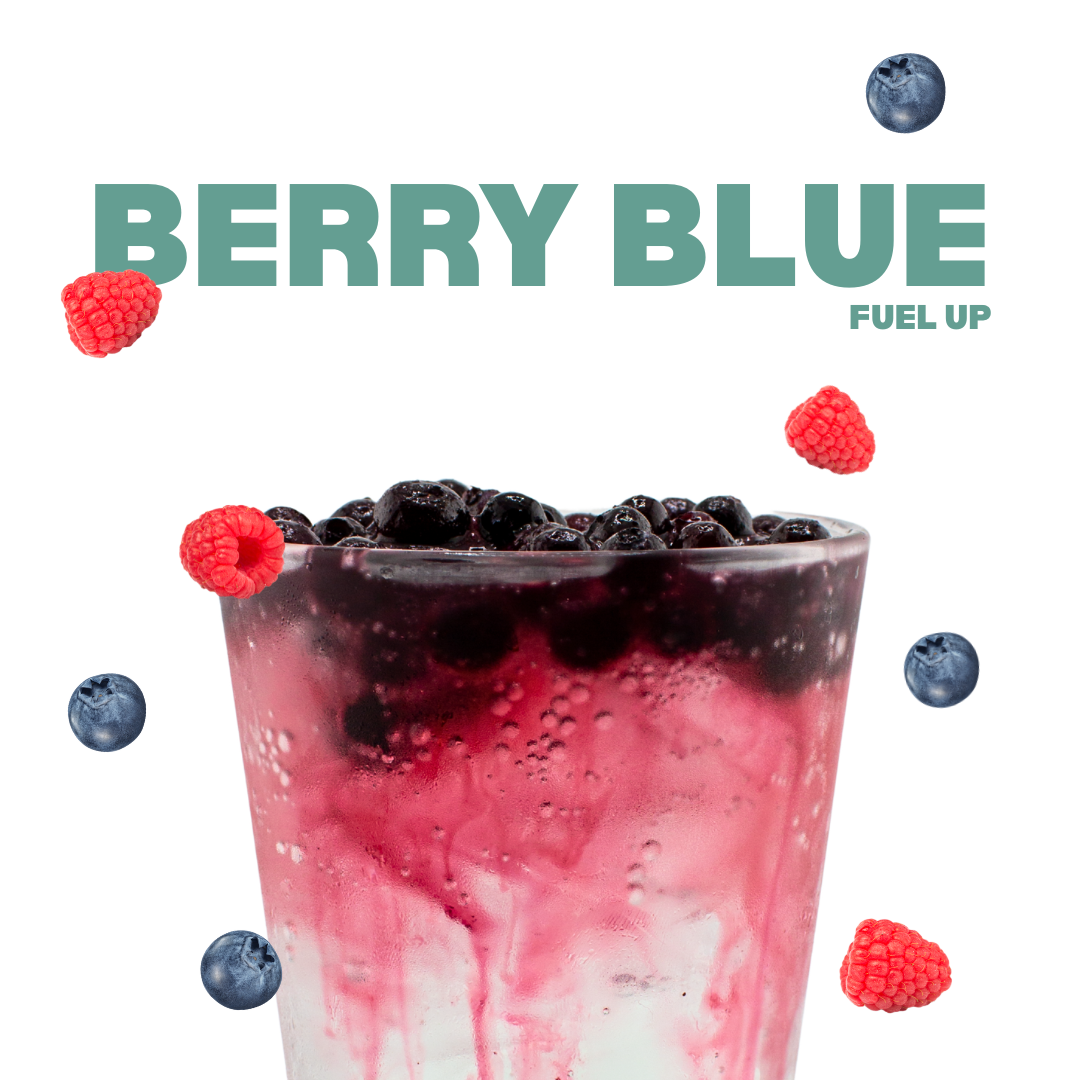 Berry Blue Fuel Up Energy Drink – Sparkling Blueberry Raspberry Natural Energy