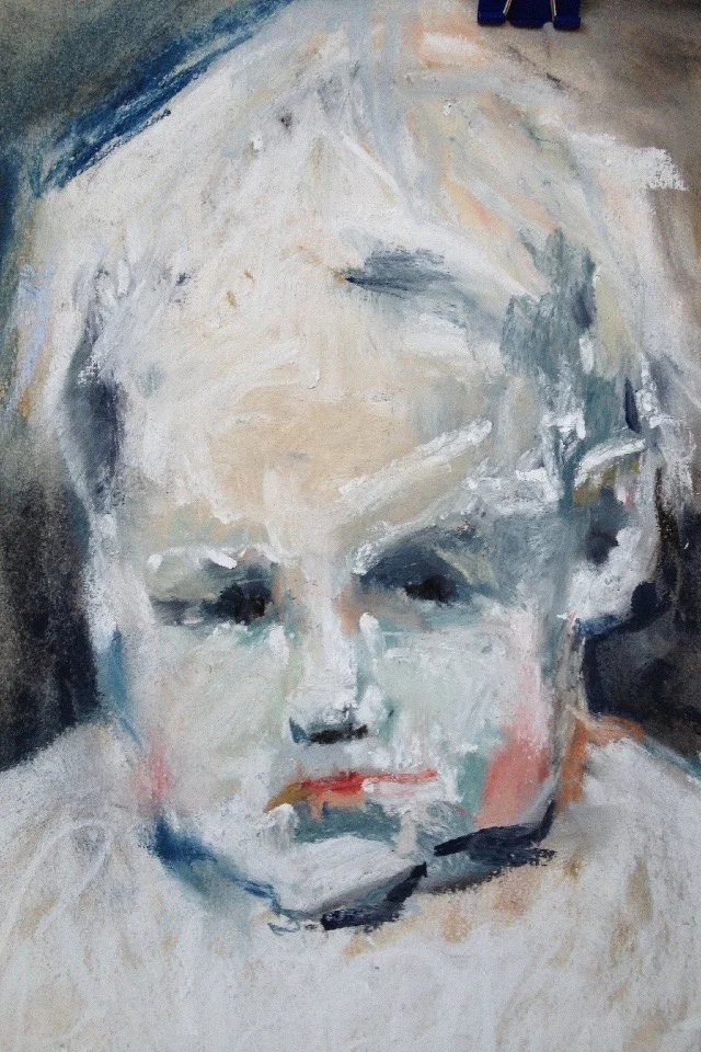What are you now a boy or a child? Detail. Mixed media