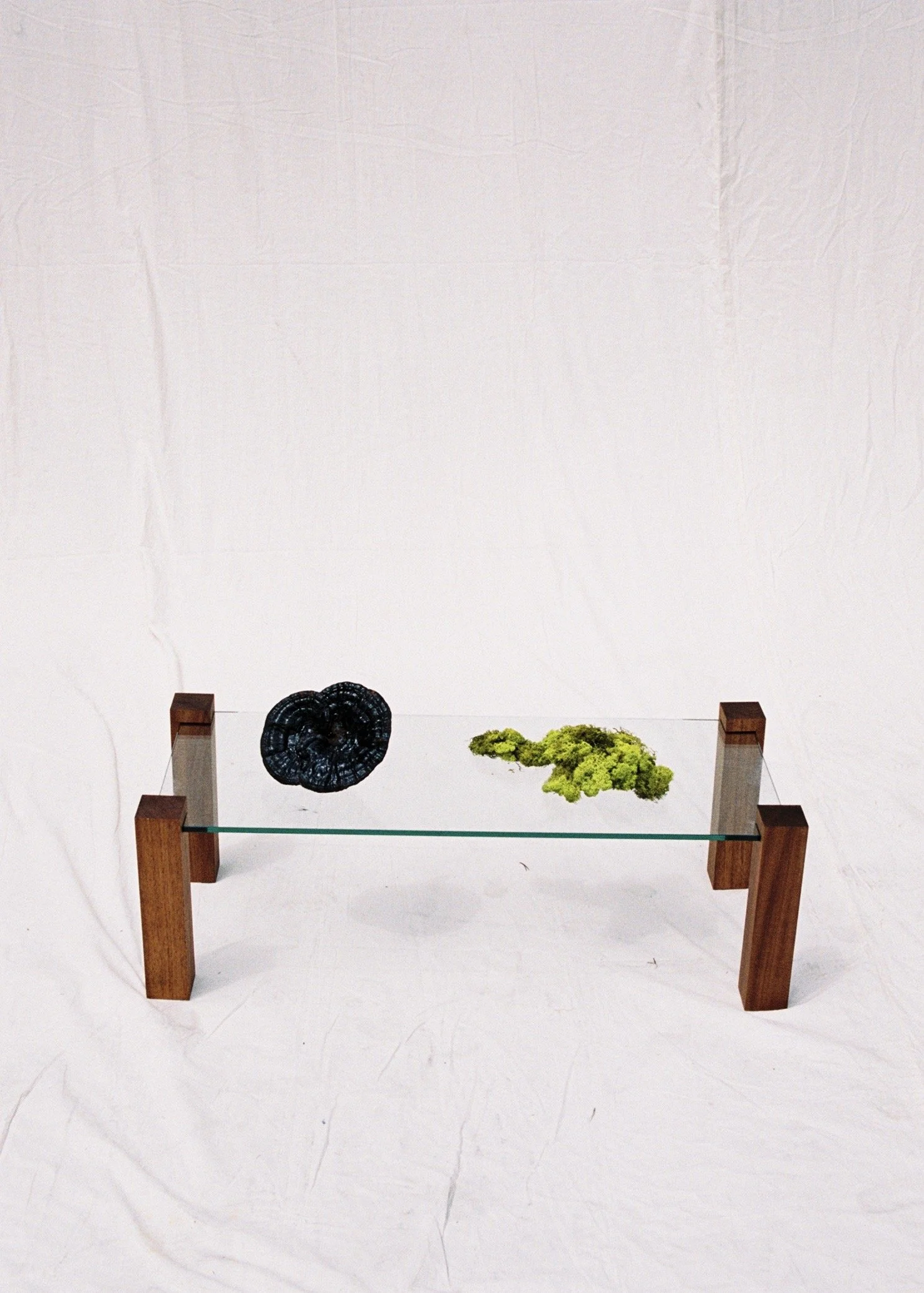  Suspended Time, 2019  Mahogany and glass table  Made to order 