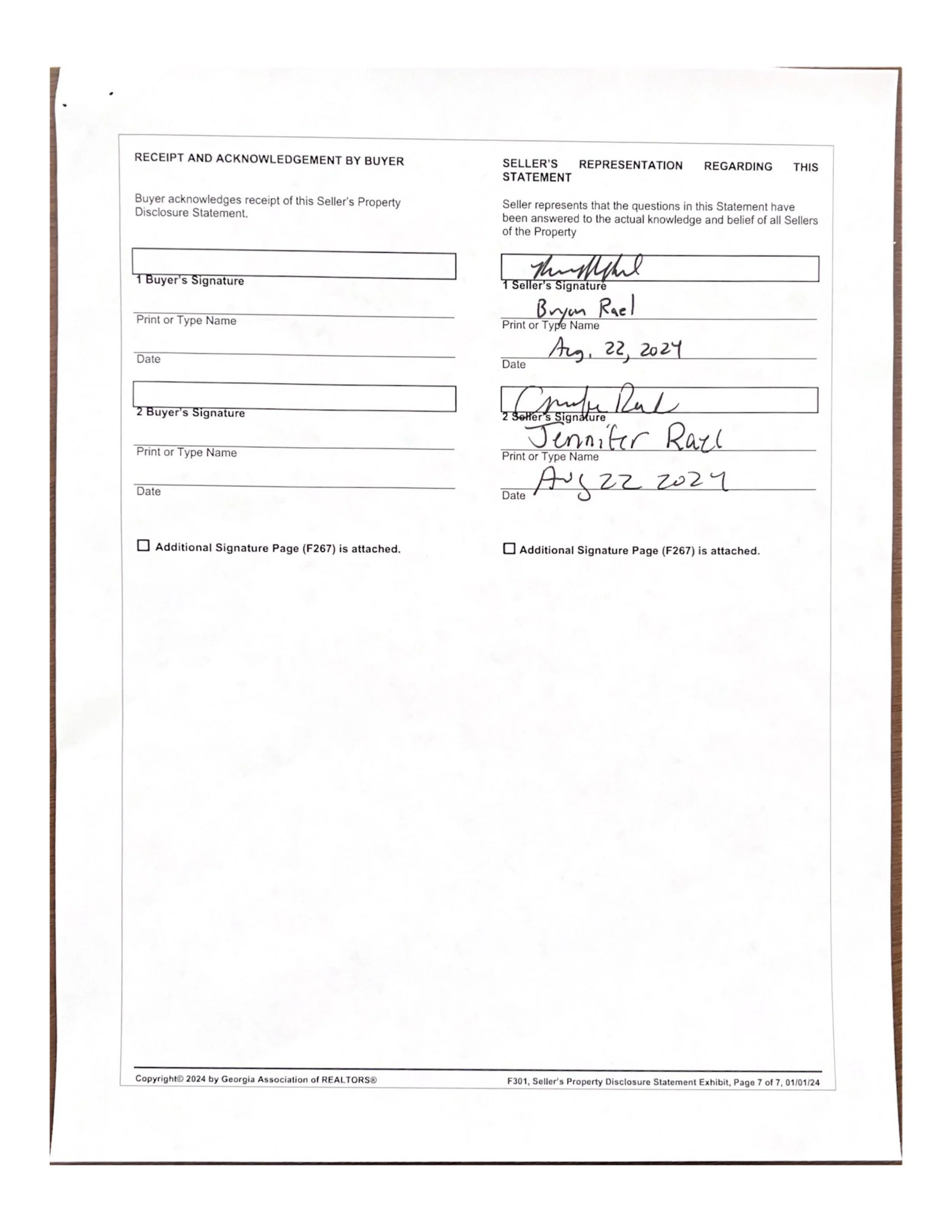 Seller's Property Disclosure