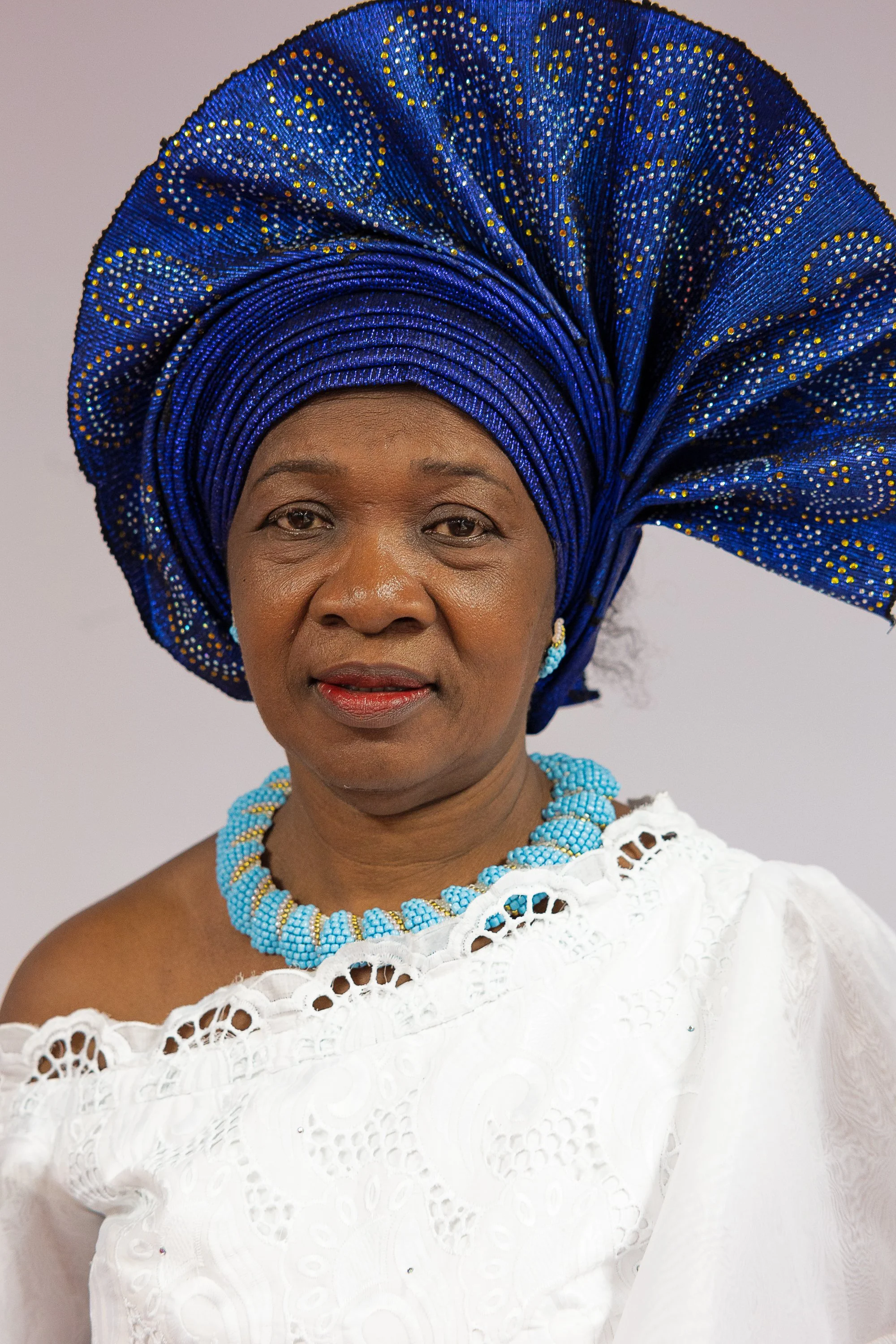 Naming Ceremony, African Party, Headdress, Statement Necklace, Isomora, Chicago, Illinois, Portrait