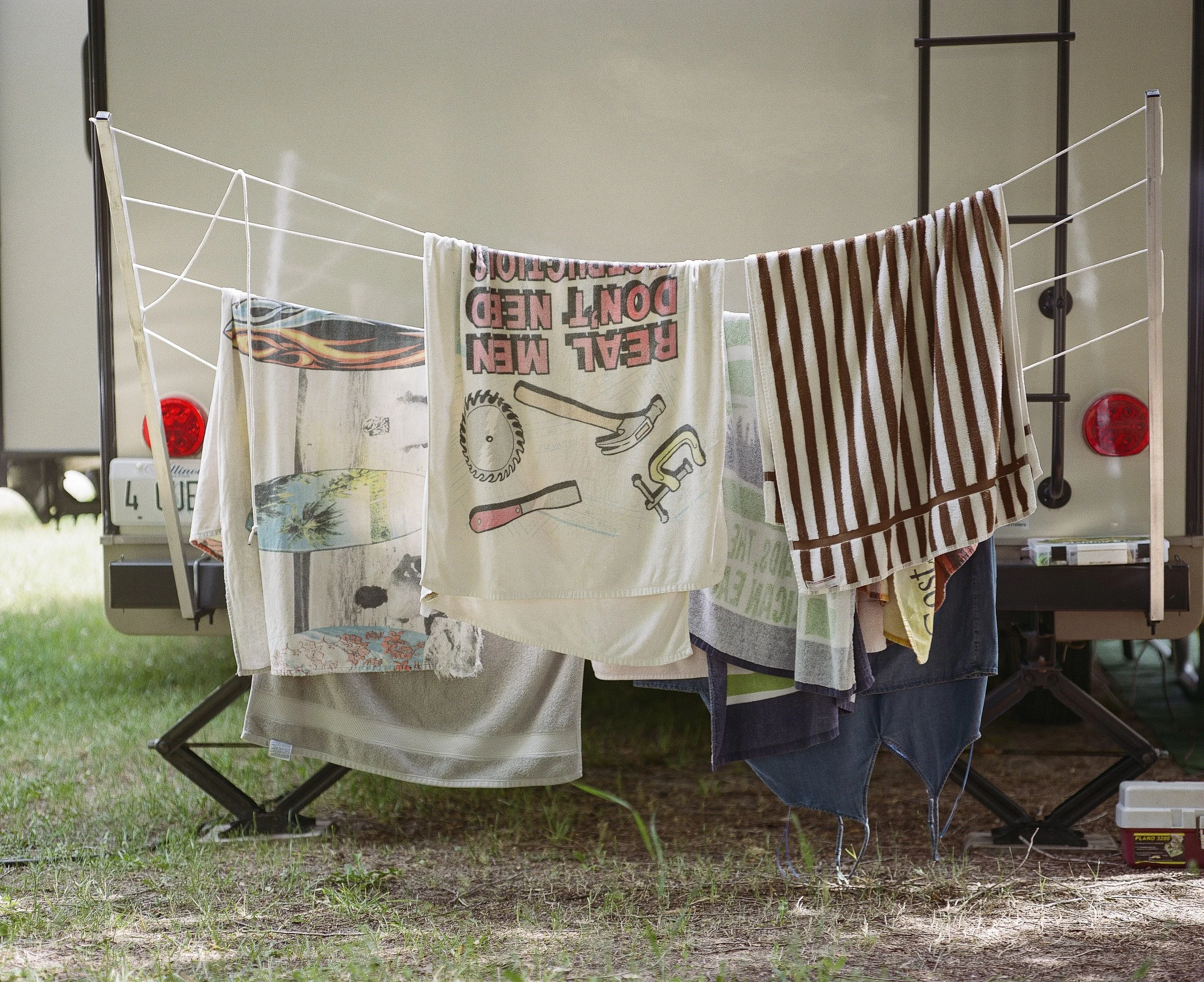 Film, Medium Format Film, Pentax, Kodak Portra, Camping, Beach Towels, Motorhome, Camper, Midwest, Summer, RV Camping, Ludington, Michigan, USA, Lake Michigan
