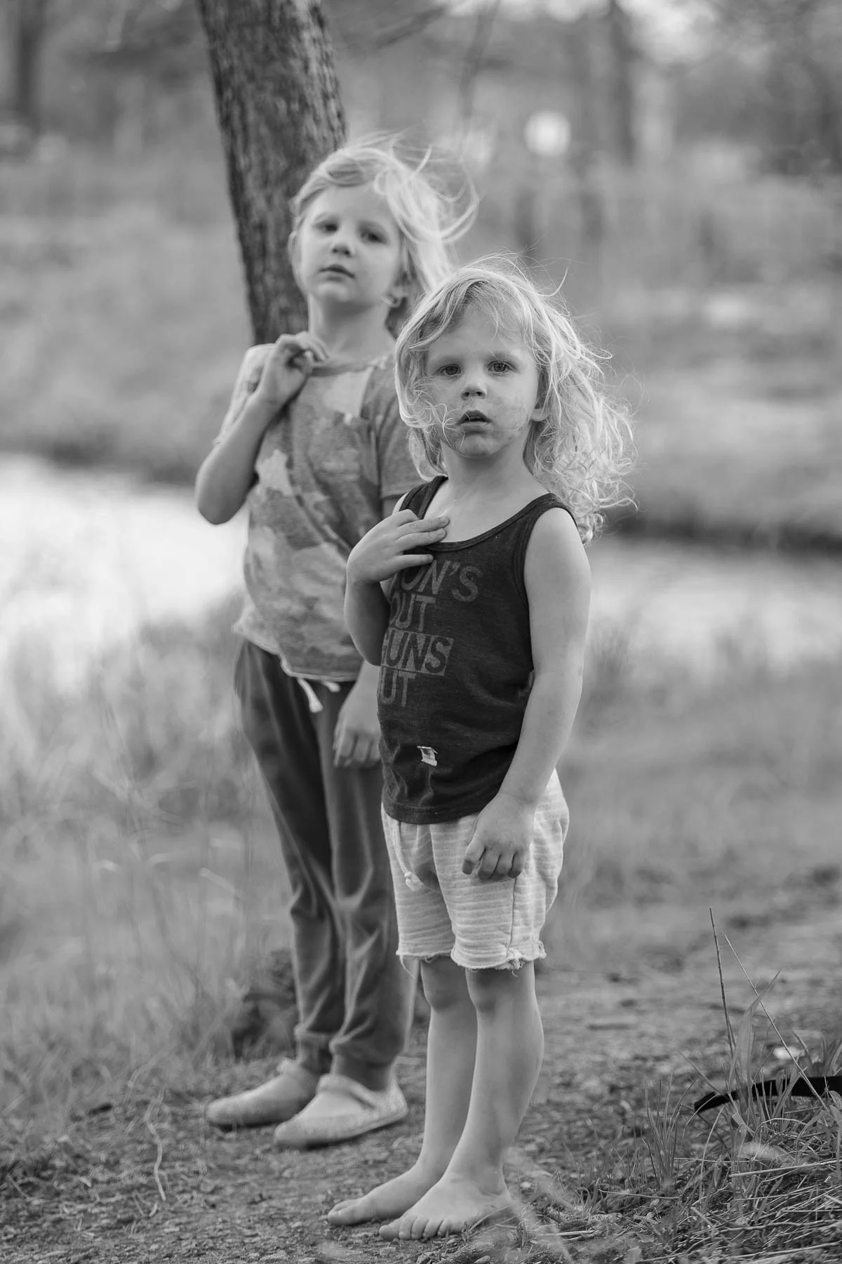 Humboldt Park, Chicago, Illinois, USA, Children, Barefoot, Nature