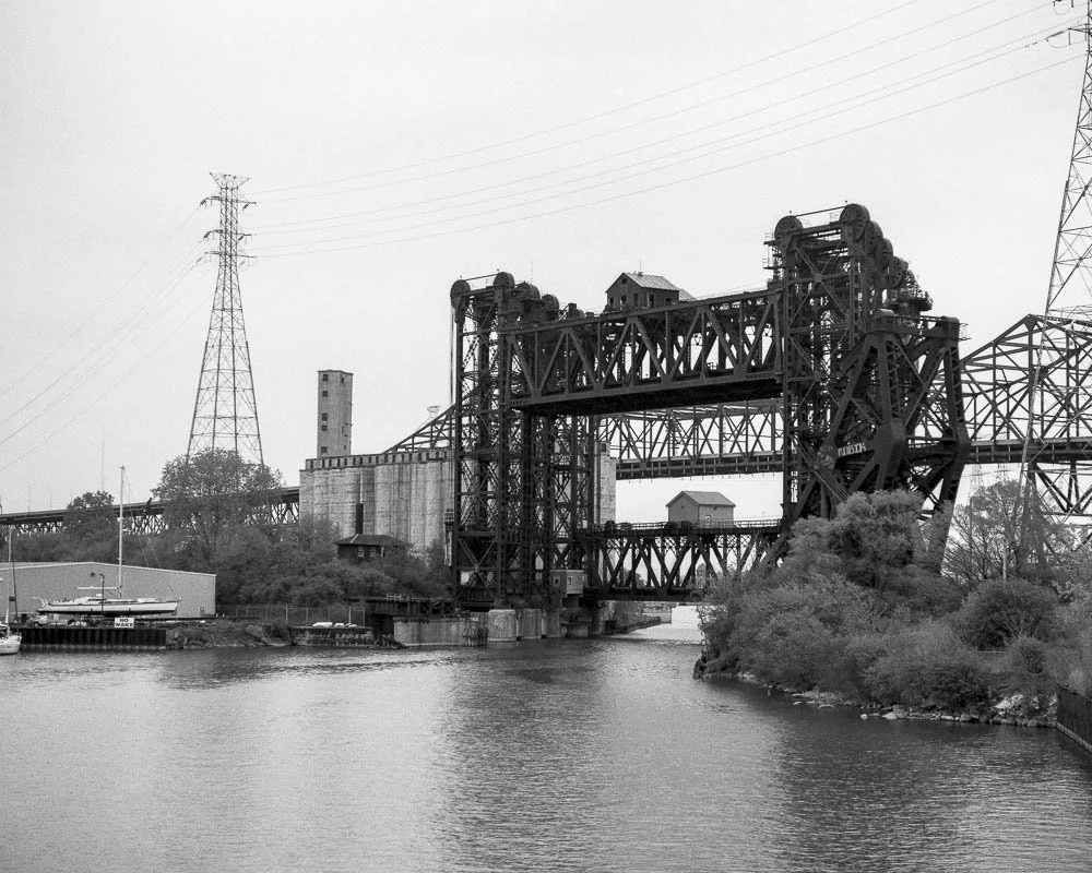 Bridge, Calumet, River, Industrial, Calumet Fisheries, Chicago, Illinois, Indiana, USA, Midwest, Black and White, Film, Medium Format Film, Ilford, Pentax
