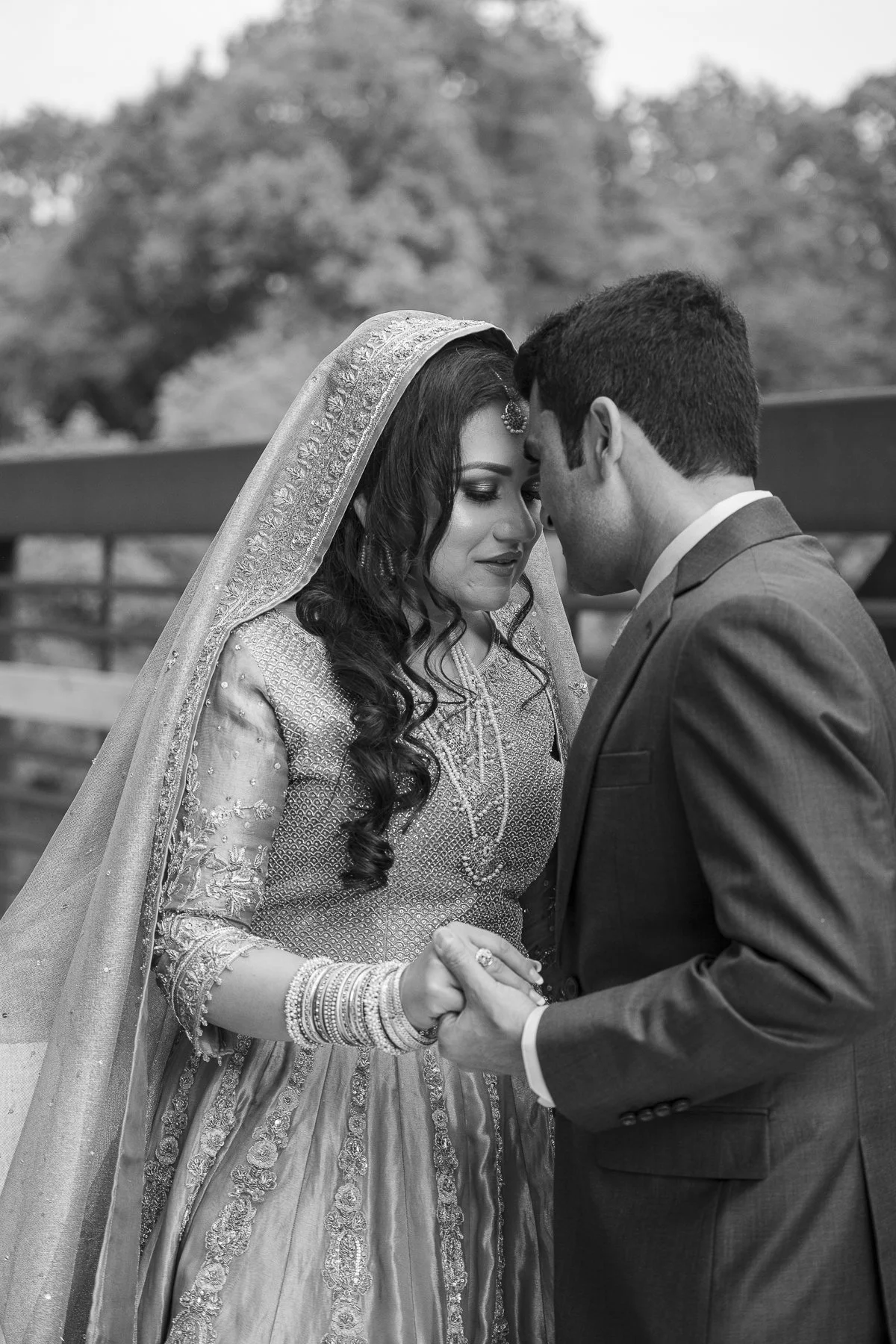 Bride and Groom, Pakistani Wedding, Embroidered Wedding Veil, Chicago, Illinois, Midwest, USA