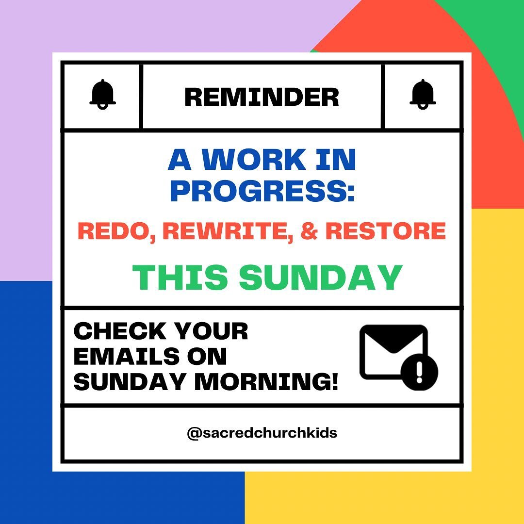 Reminder! We will be starting our March series: A Work In Progress this Sunday! ☺️ Be sure you&rsquo;re signed up for our emails to receive our lessons of the week! The lesson and corresponding activity will be emailed on Sunday morning.