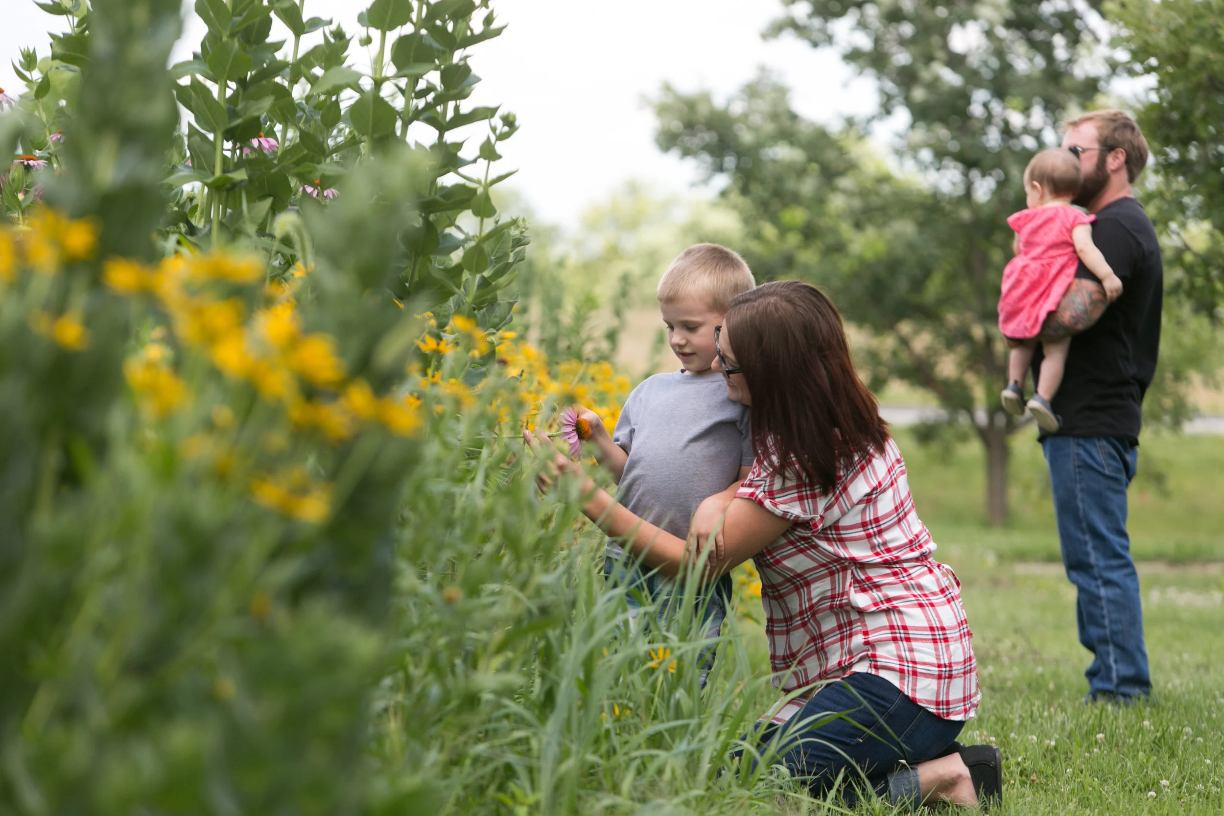 Sustainable plantings, like rain gardens, offer wonderful opportunities to engage your family with nature. 
