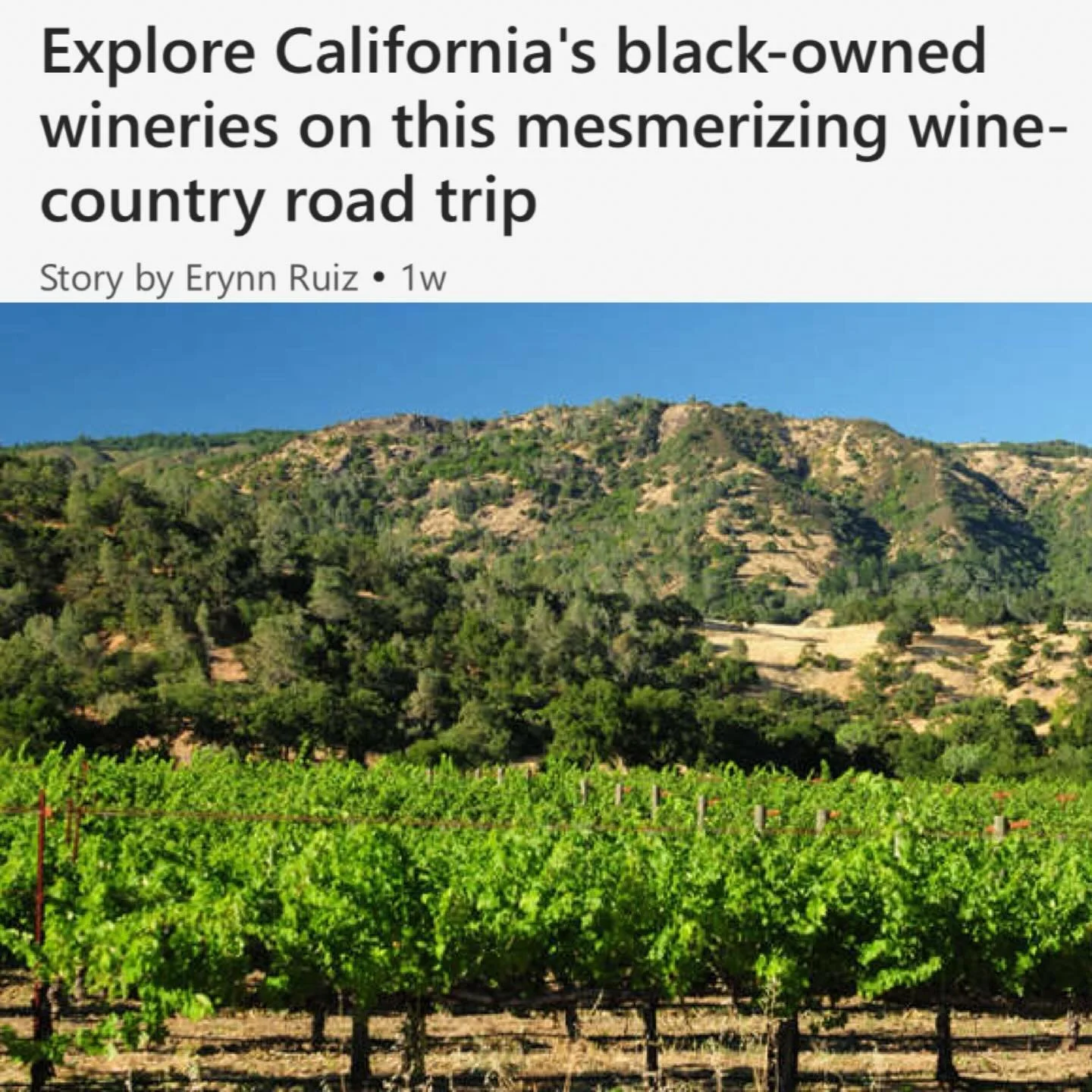 Theopolis Vineyards is happy to be included in the article &ldquo;Explore California&rsquo;s black-owned wineries on this mesmerizing wine-country road trip&rdquo;, by Erynn Ruiz for @islands_com. Also included are @corner103 @j.mosswinery @brownesta
