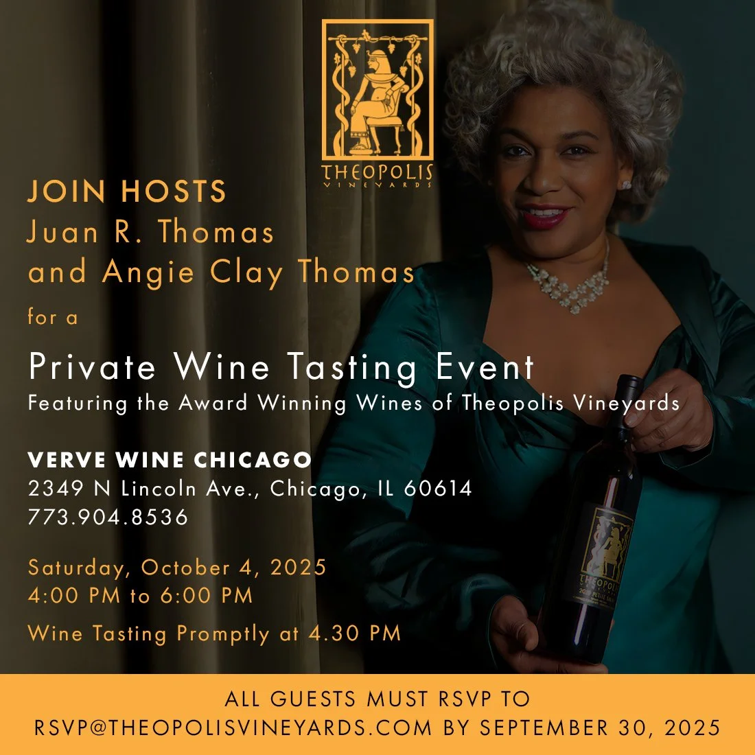 Private Wine Tasting Event by Hosts Juan R. Thomas and Angie Clay Thomas