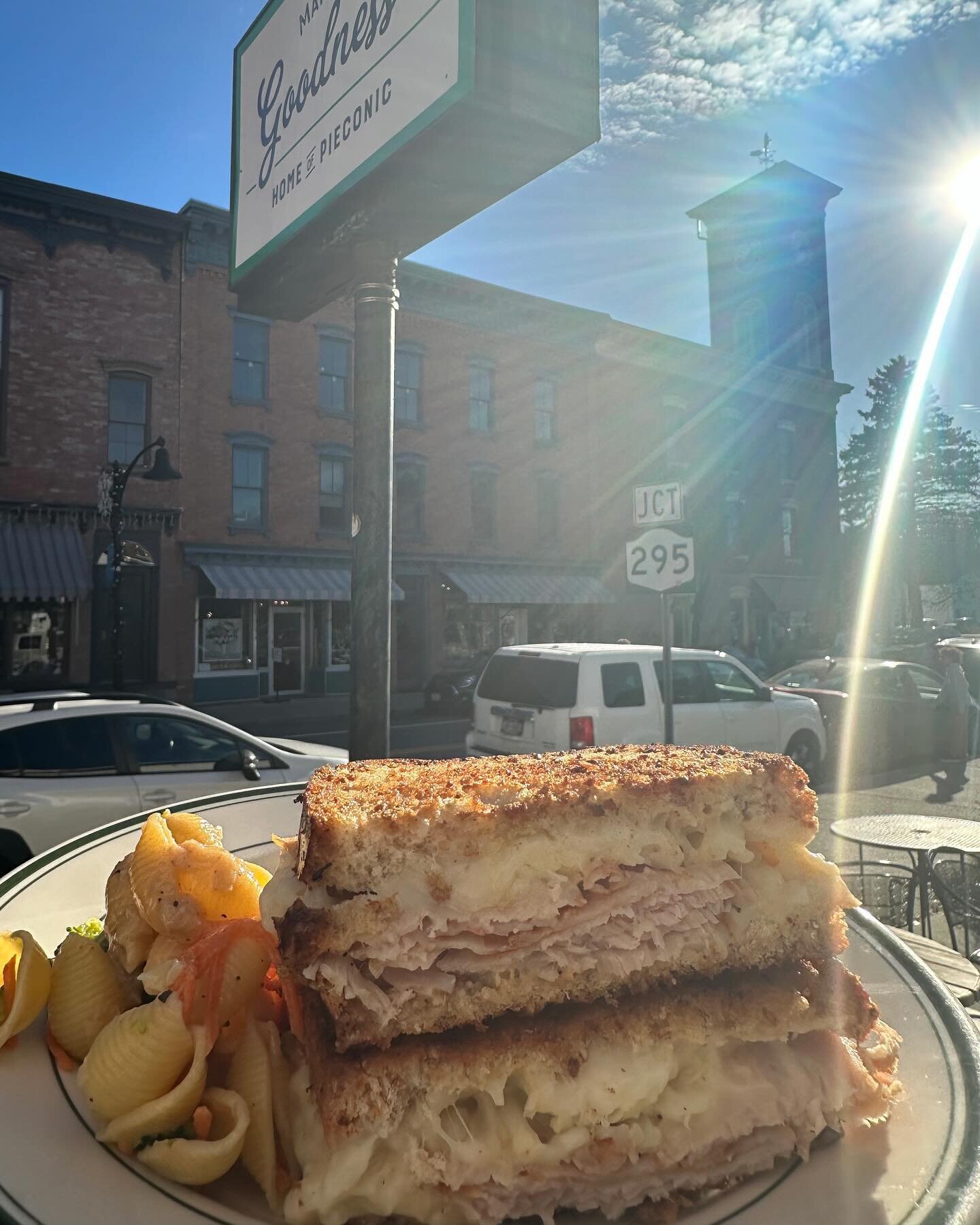 What&rsquo;s cookin&rsquo; this weekend at the Goodness?

Open!
Sat 12/23 8a - 330p
Sun 12/24 8a - 2p
Mon 12/25 Closed

We&rsquo;ll be open New Year&rsquo;s Day 8a - 3p. 

Pictured is smoked turkey mozzarella grilled till the cheese is perfectly melt