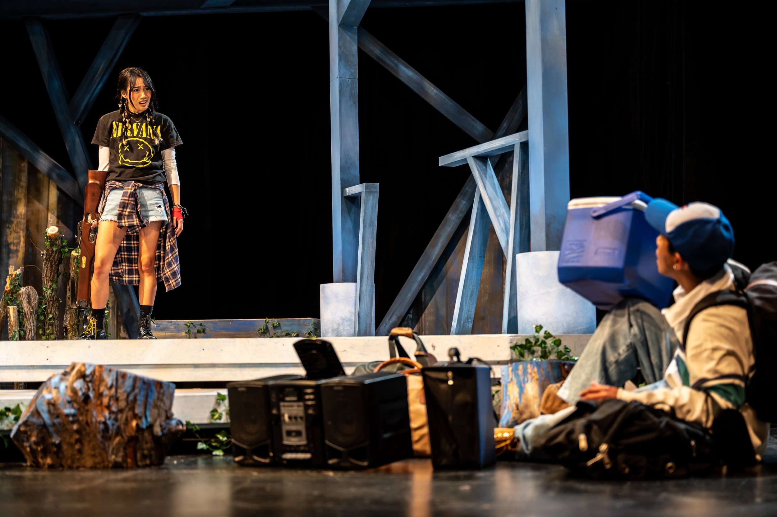  Pictured: Ericka Leobrera and Anthony Perpuse; Set &amp; Costume Design by Jackie Chau, Lighting Design by Michelle Ramsay, Photo by Dahlia Katz 
