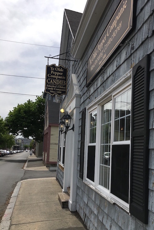 Ye Old Pepper Companie in Salem - The oldest candy shop in America (1806). Their blueberry salt water taffy is amazing! 