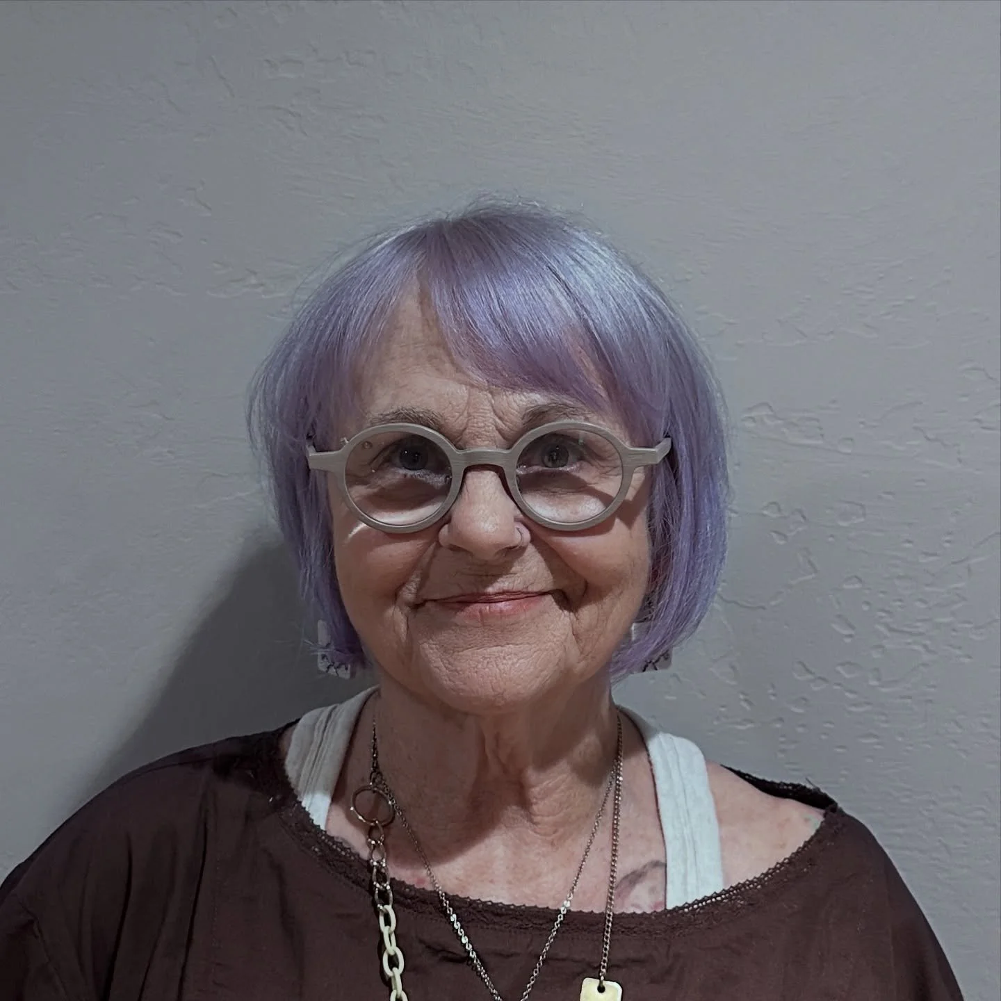 Lavender hair for the win! 
Isn't she cute?!