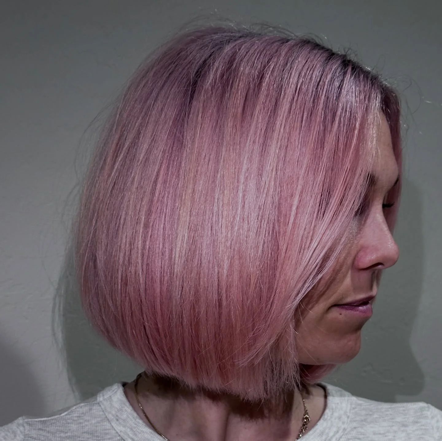 Transformation Tuesday... alllll day. 💗 💗 💗 
9 hours start to finish. 
(swipe for before)

#pinkhair #pinkbob #pinkpinkpink