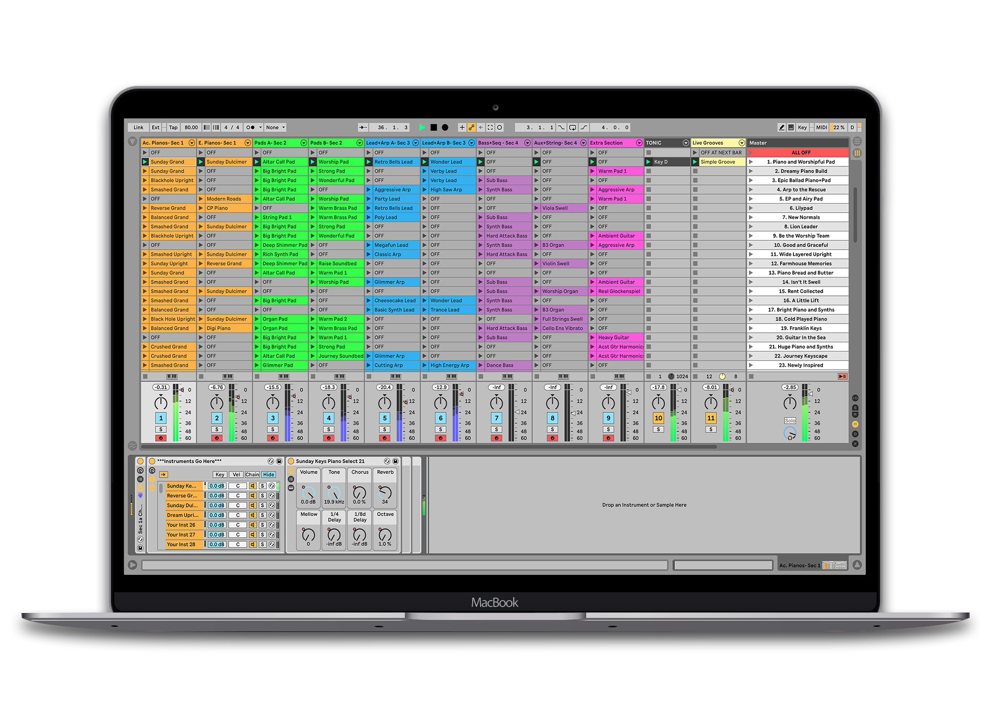 Sunday Keys 2021 For Ableton Live Worship Patches And Templates From Sunday Sounds