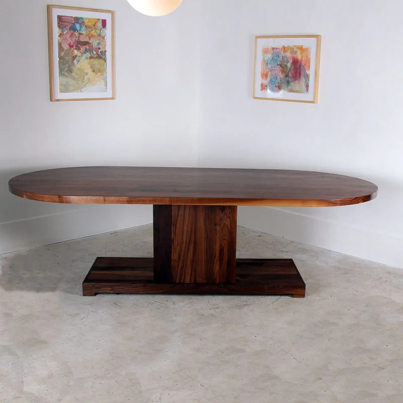 Walnut Racetrack Dining Table
