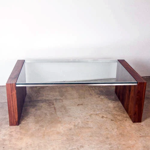 Walnut Glass Coffee Table