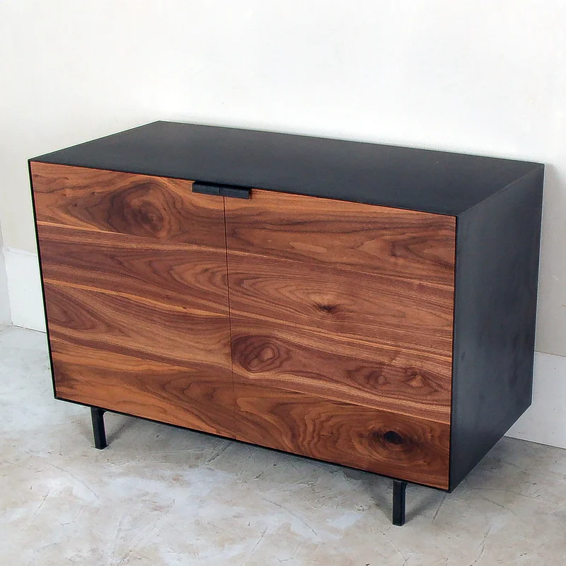 Steel Walnut Door Cabinet
