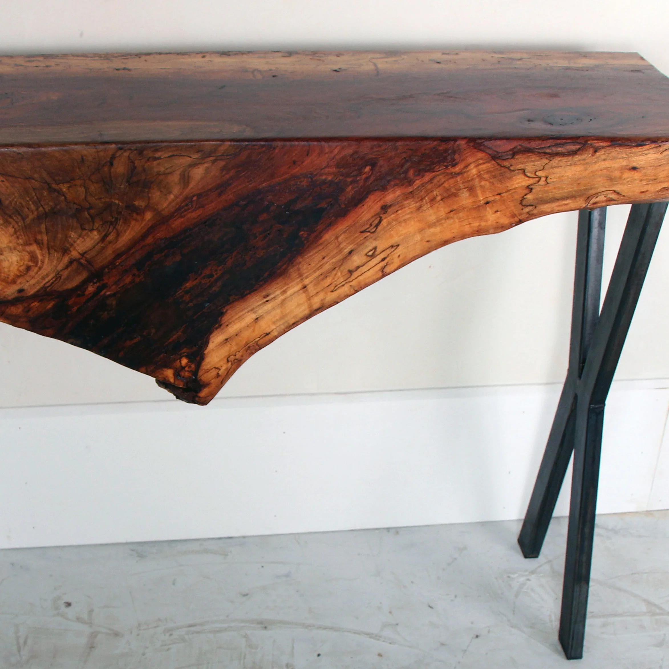 Pecan Waterfall Live Edge Console Table
