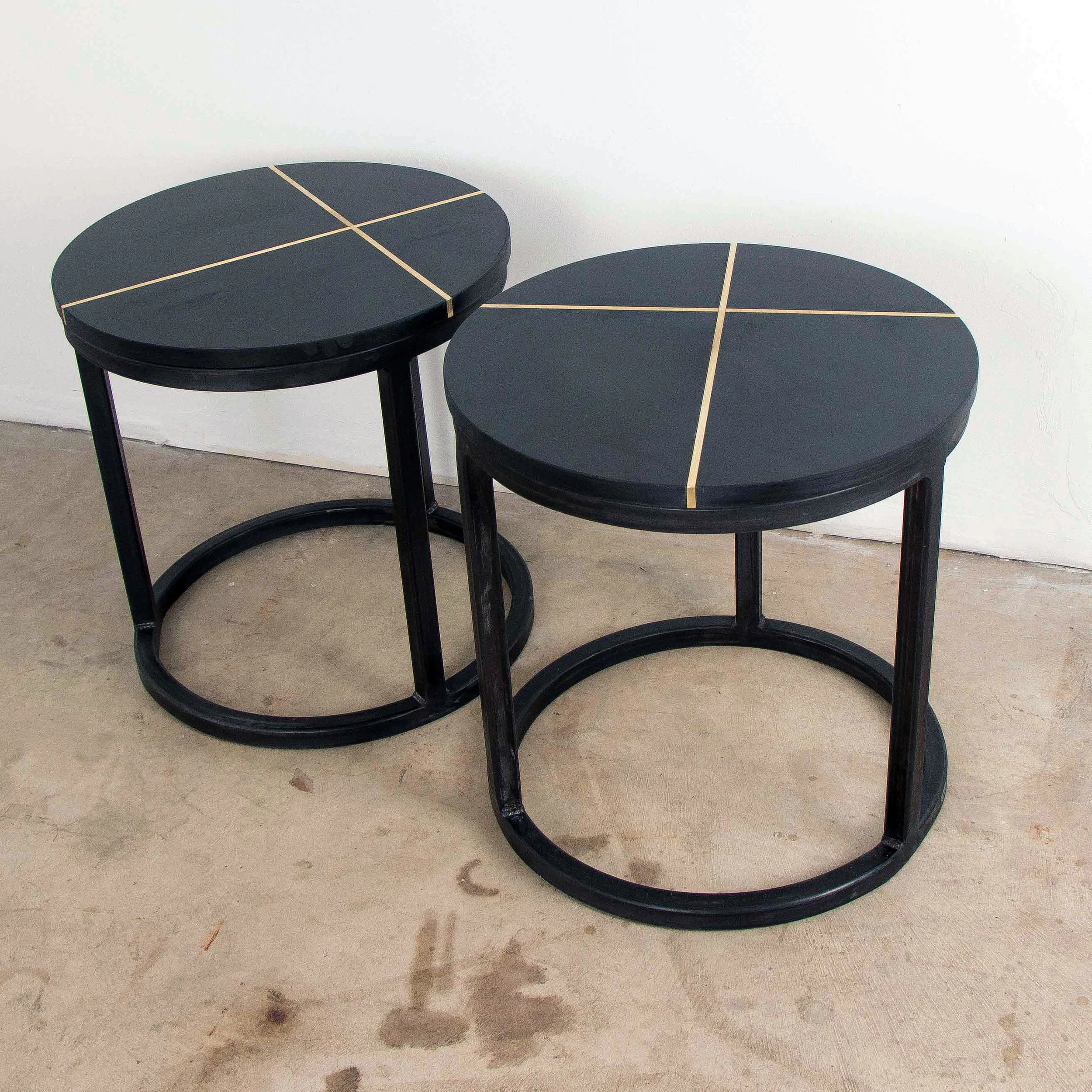 Phenolic Brass Round Side Table