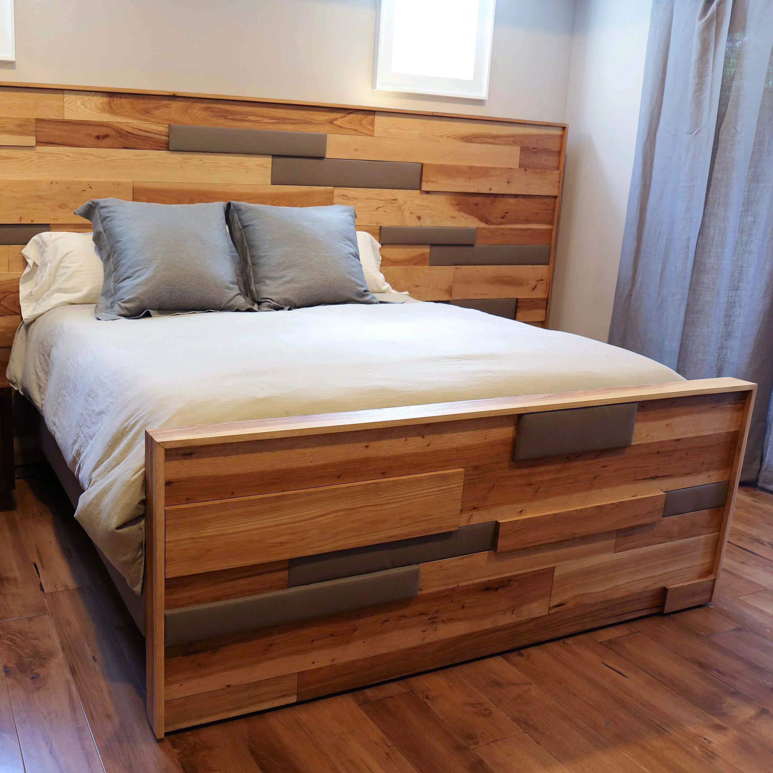 Pecan Leather King Bed